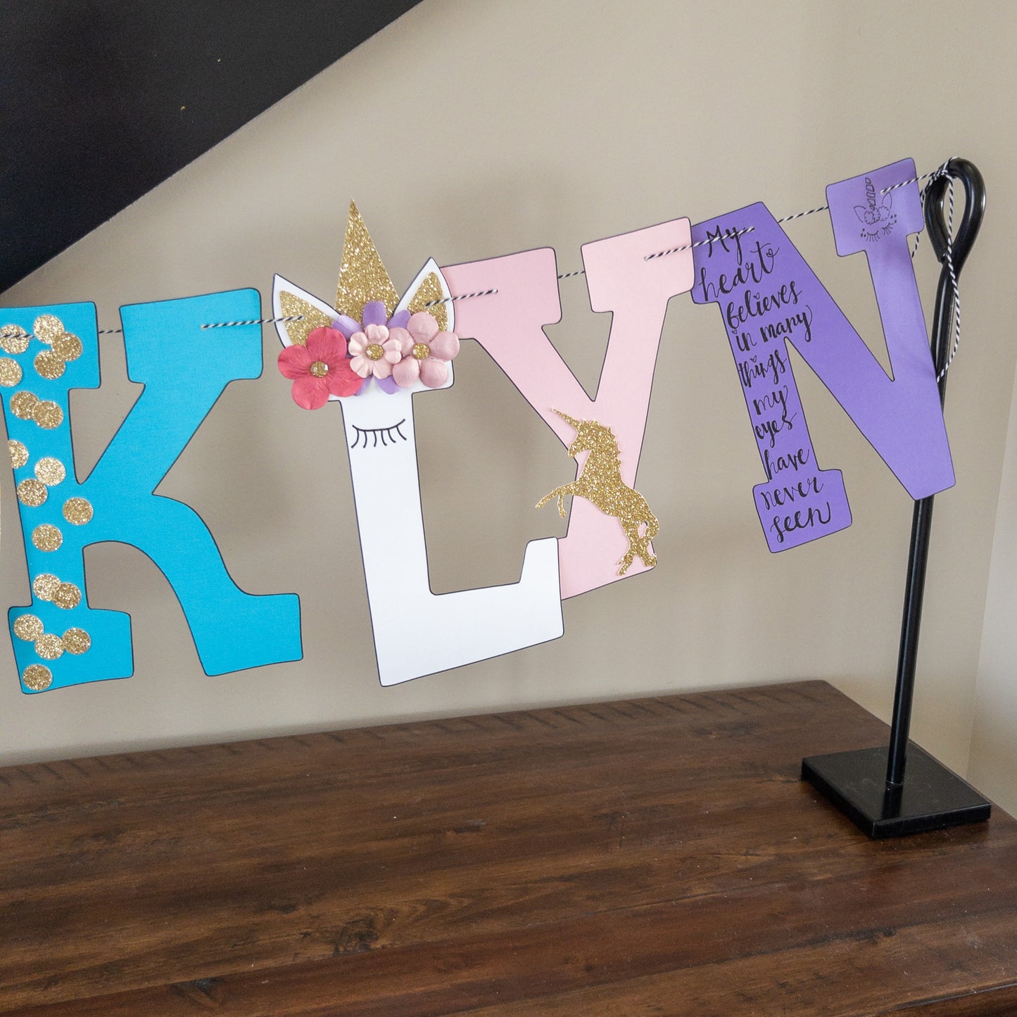 Unicorn Princess Custom Name Banner