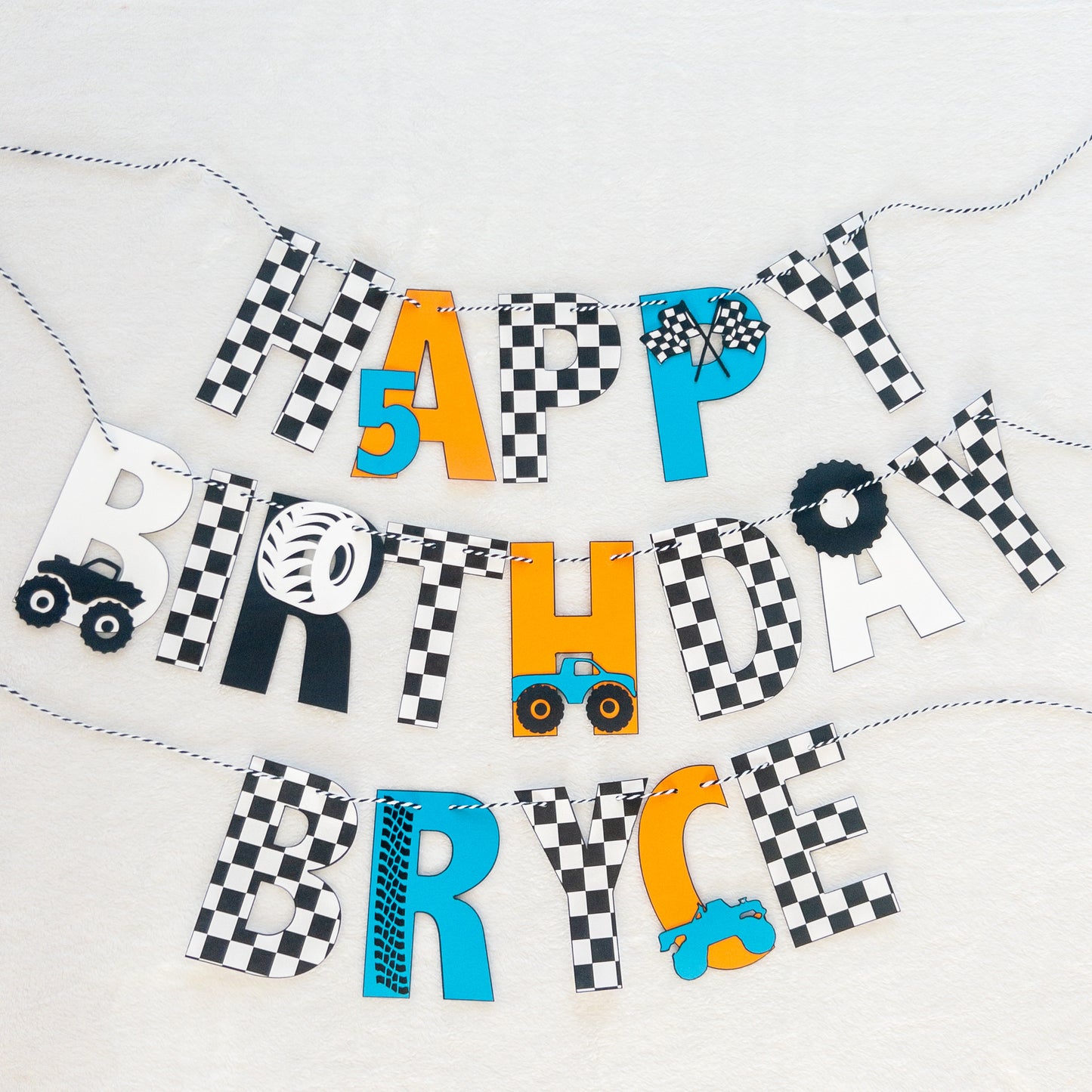 Monster Truck Themed Birthday Banner