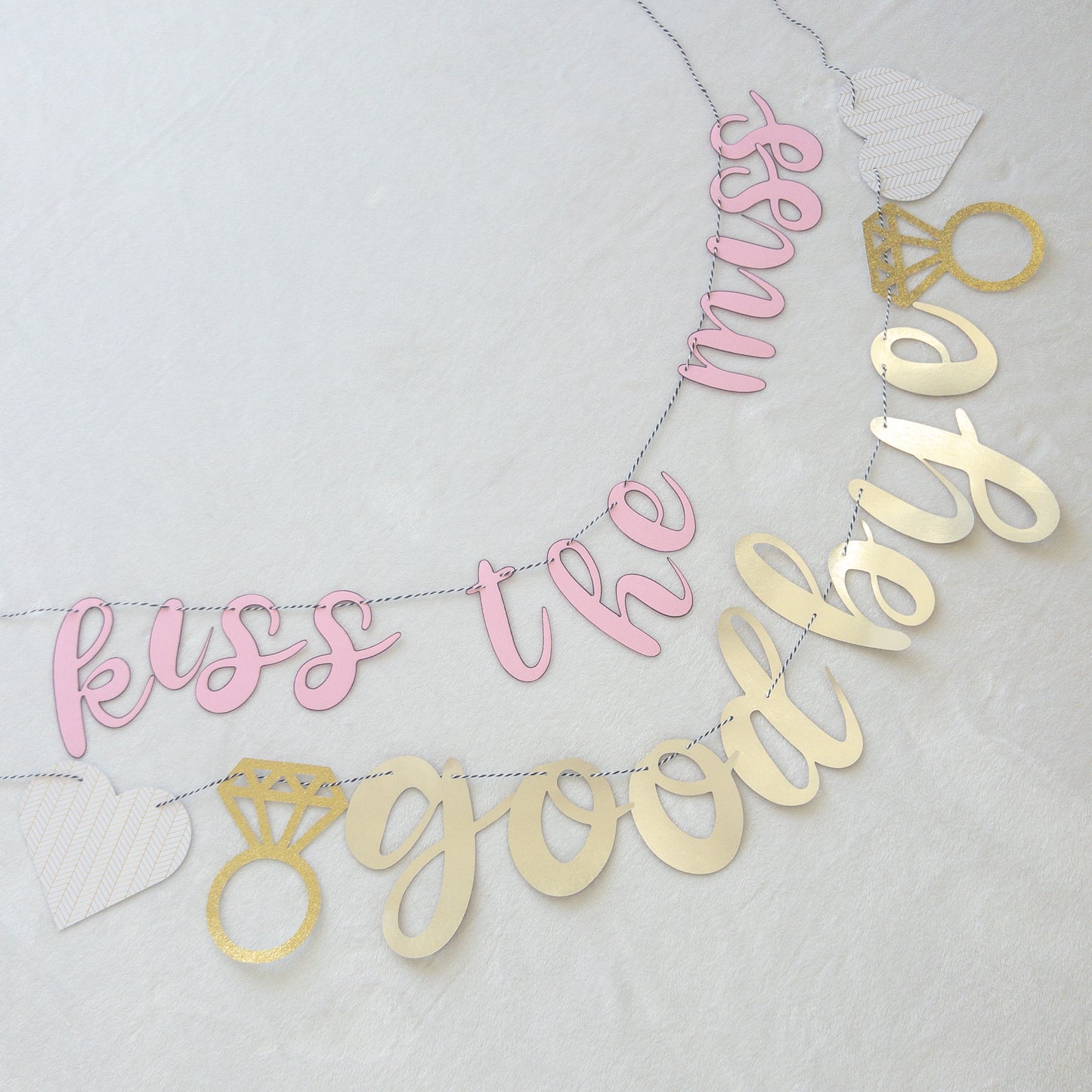 Kiss the Miss Goodbye Bachelorette Party Banner