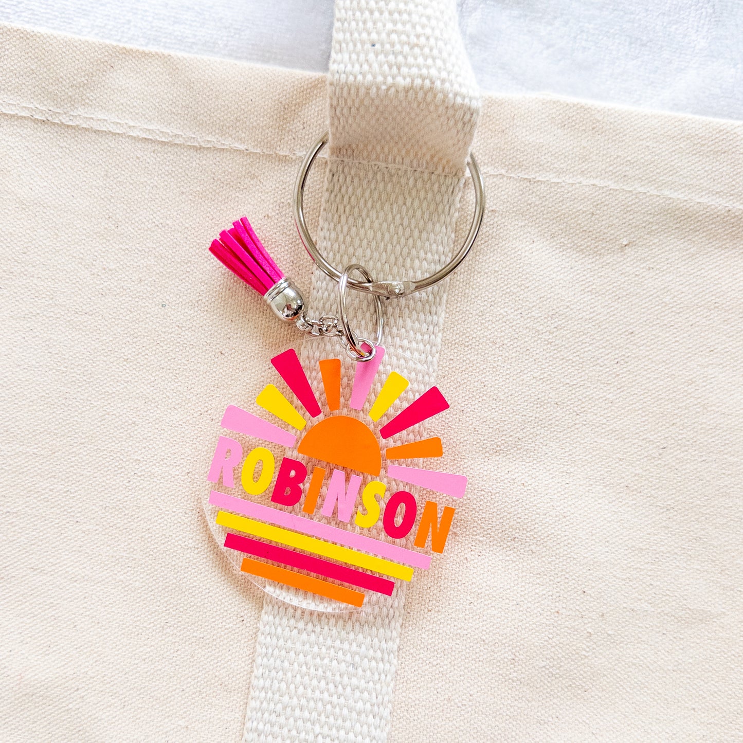 Personalized Beach Tote Keychain