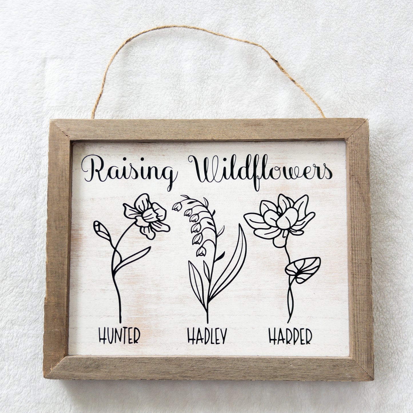 Birth Month Wildflower Personalized Wood Sign