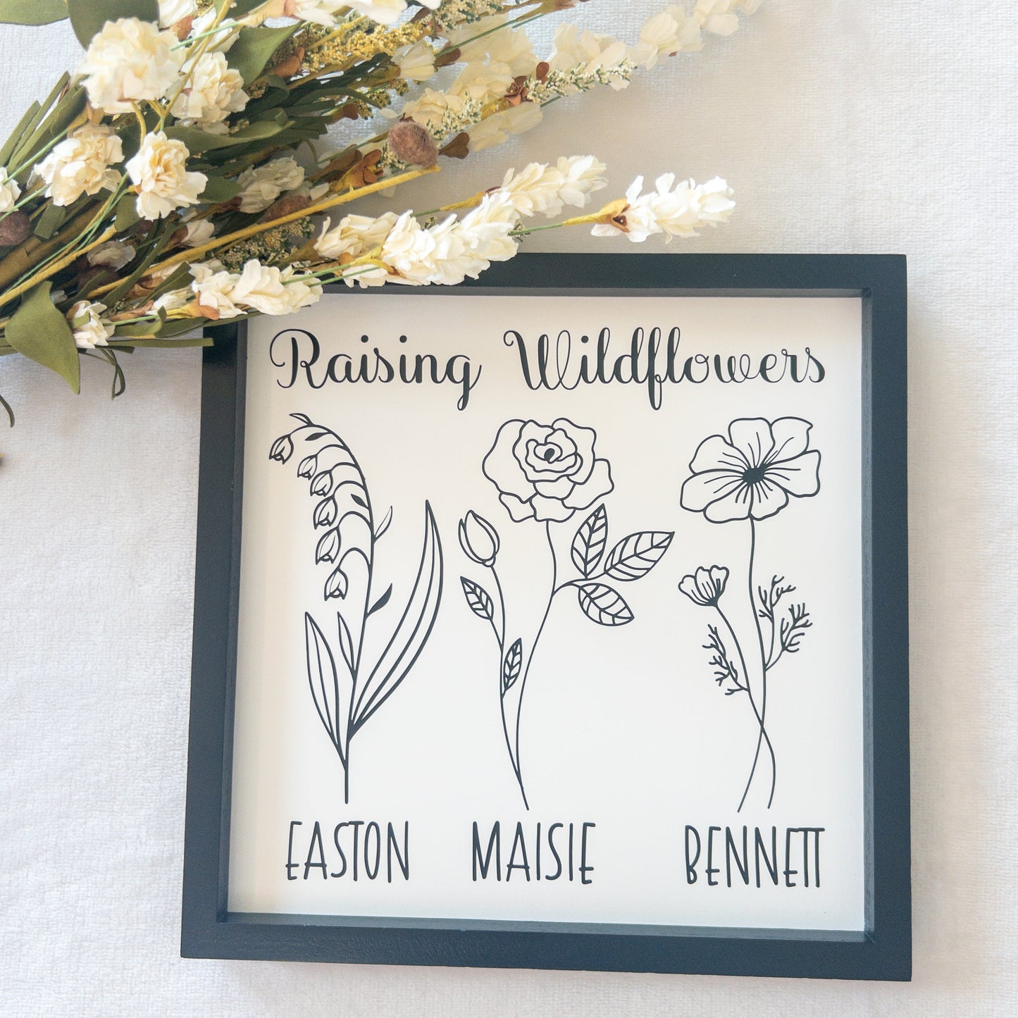 Birth Month Wildflower Personalized Wood Sign