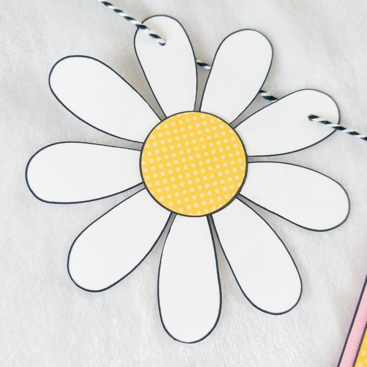 Daisy Theme Birthday Party Banner