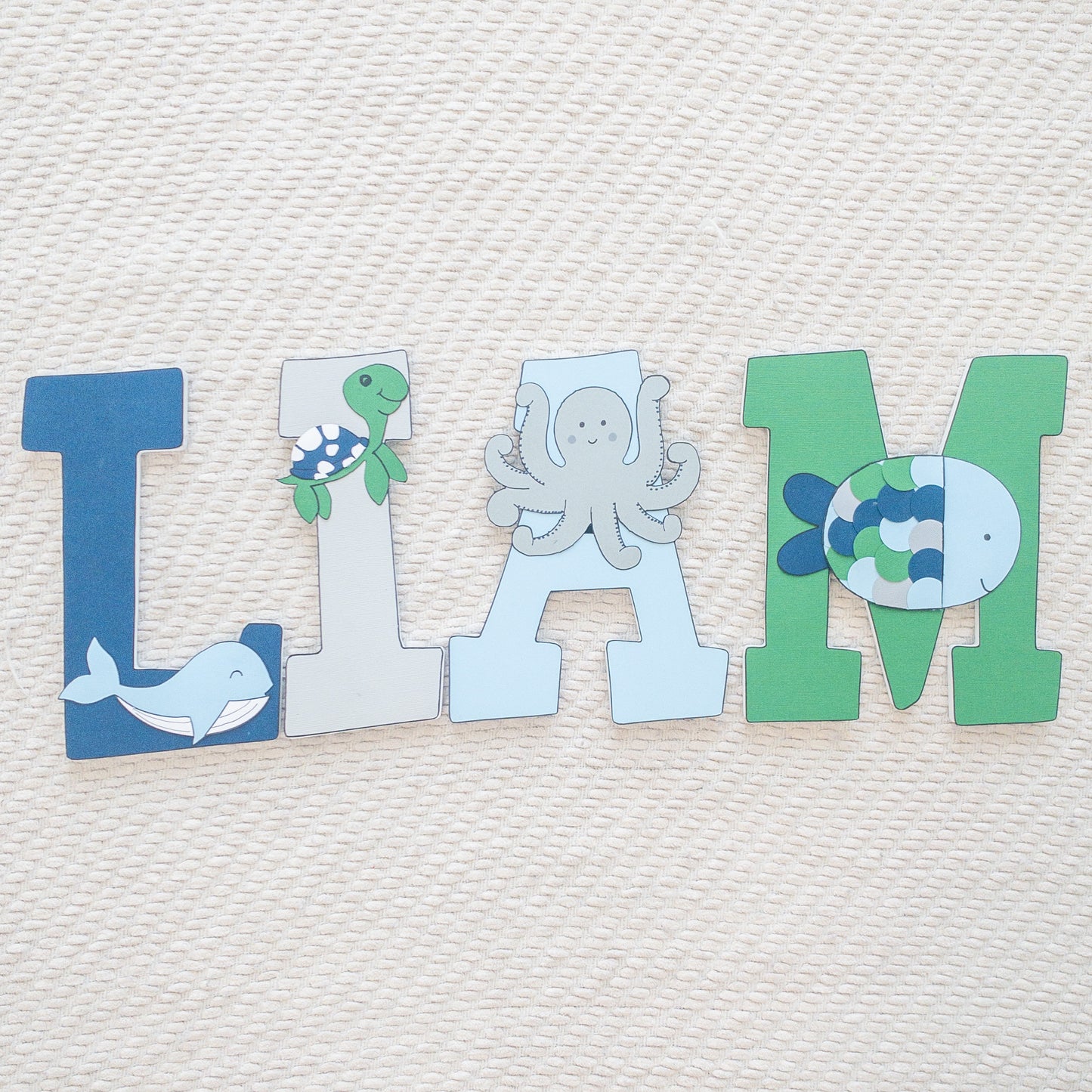 Ocean Sea Creatures Under the Sea Custom Wood Letters