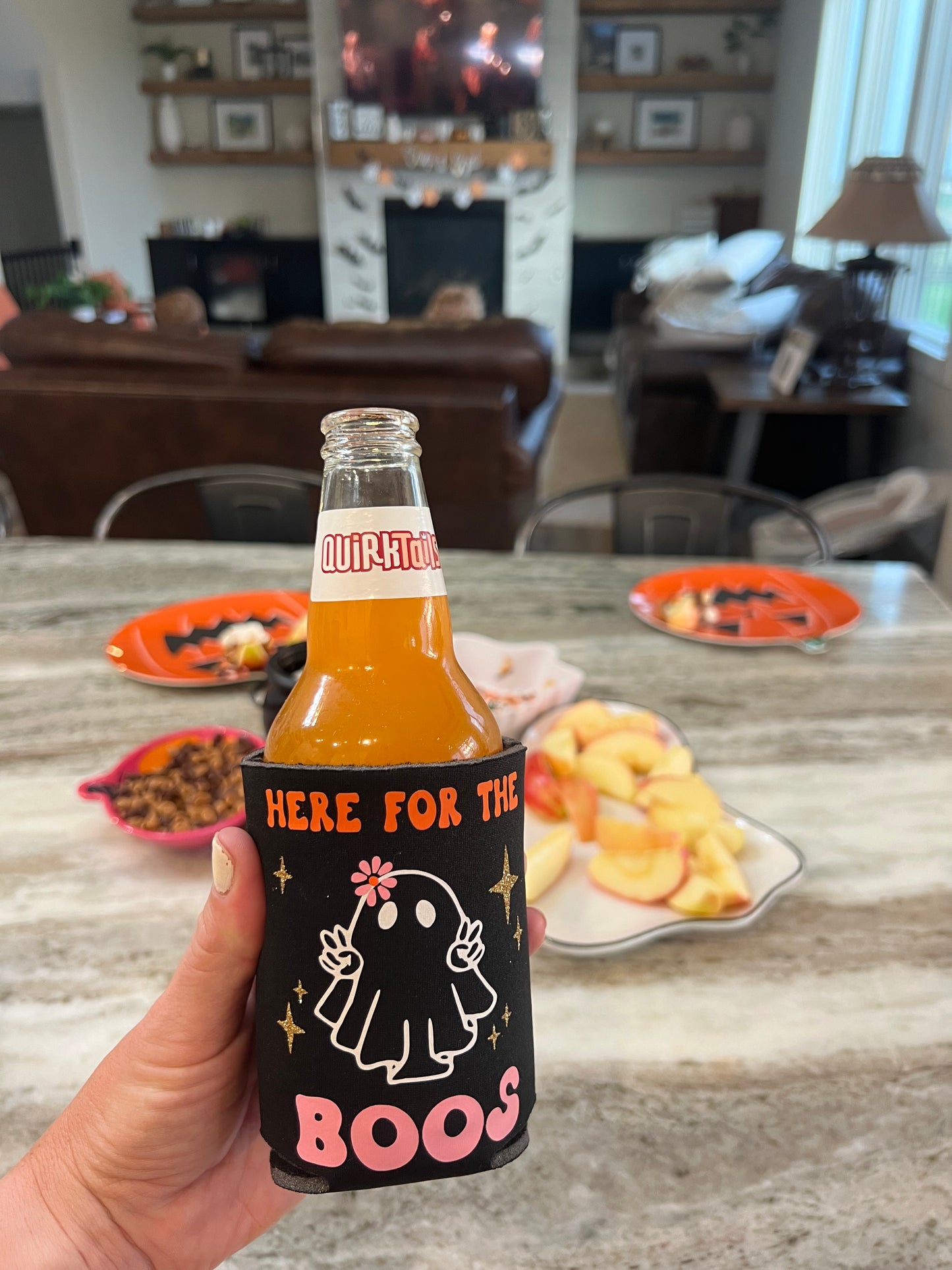 Here for the Boos Ghost Halloween Koozie