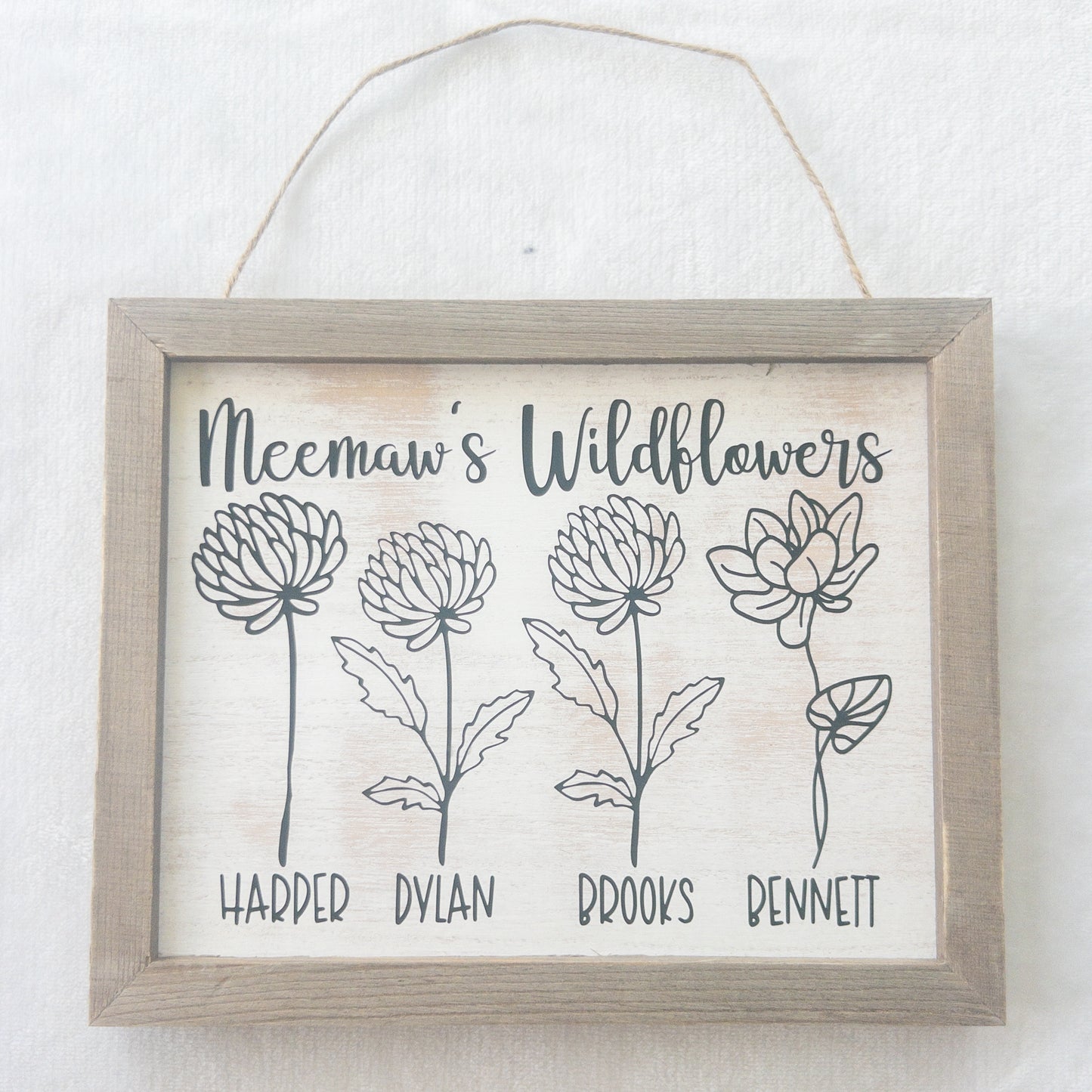 Birth Month Wildflower Personalized Wood Sign