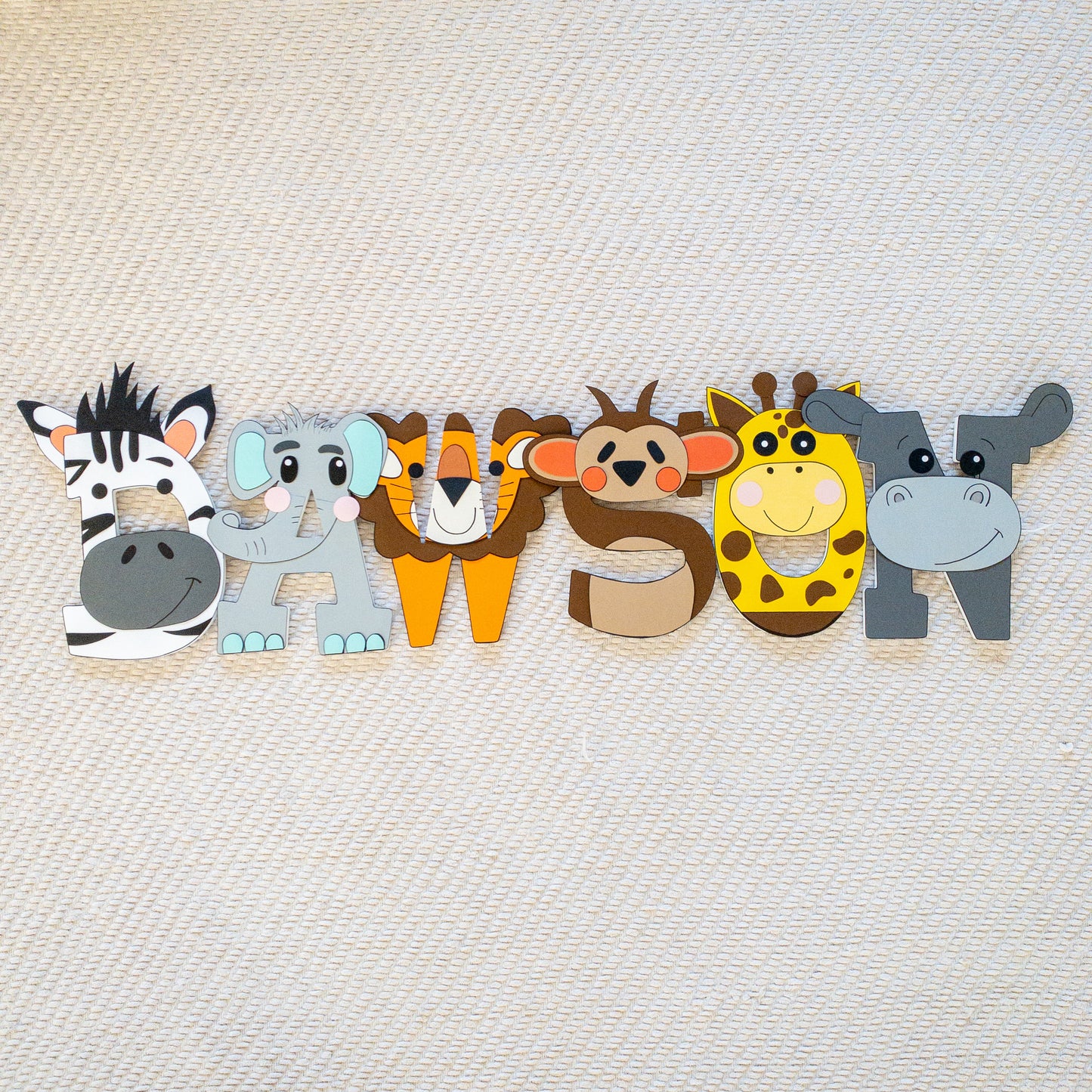 Zoo Safari Animal Custom Wood Letters