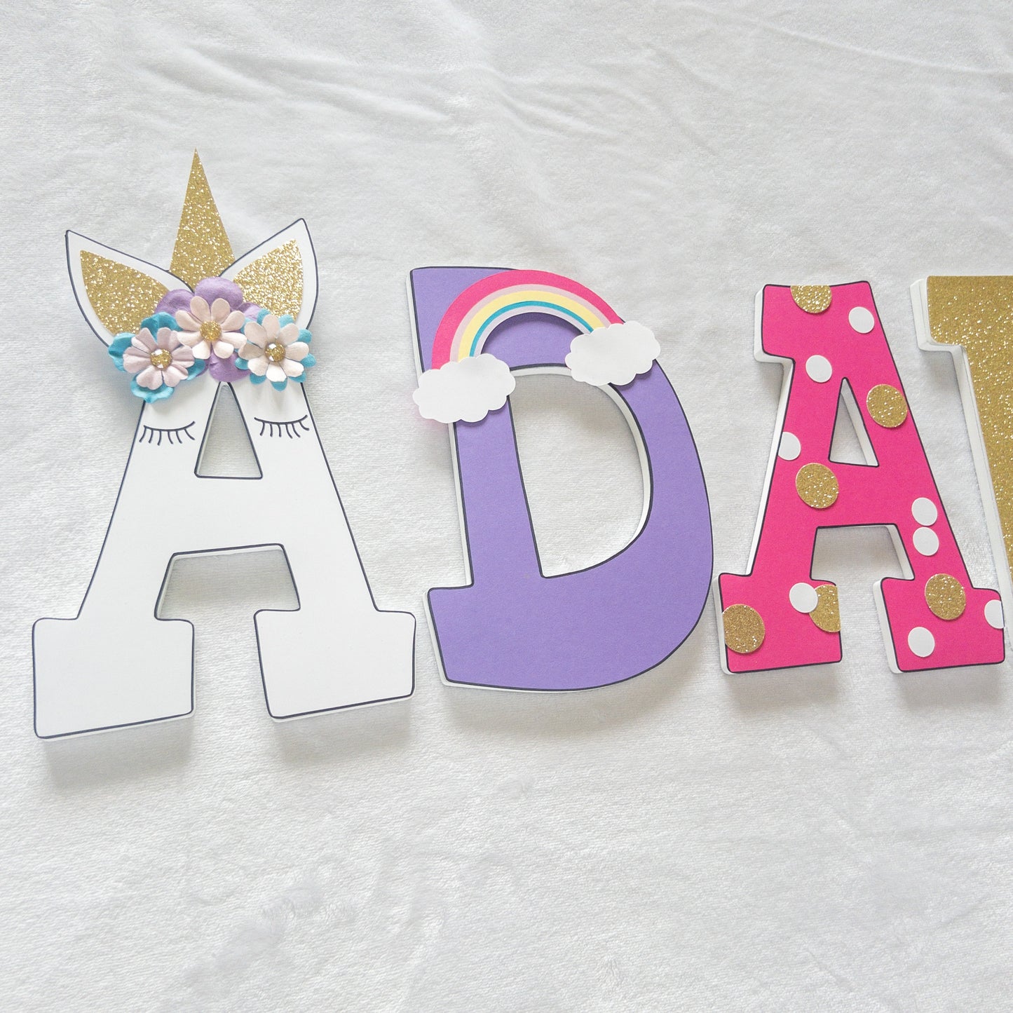 Unicorn Princess Rainbow Custom Wood Letters