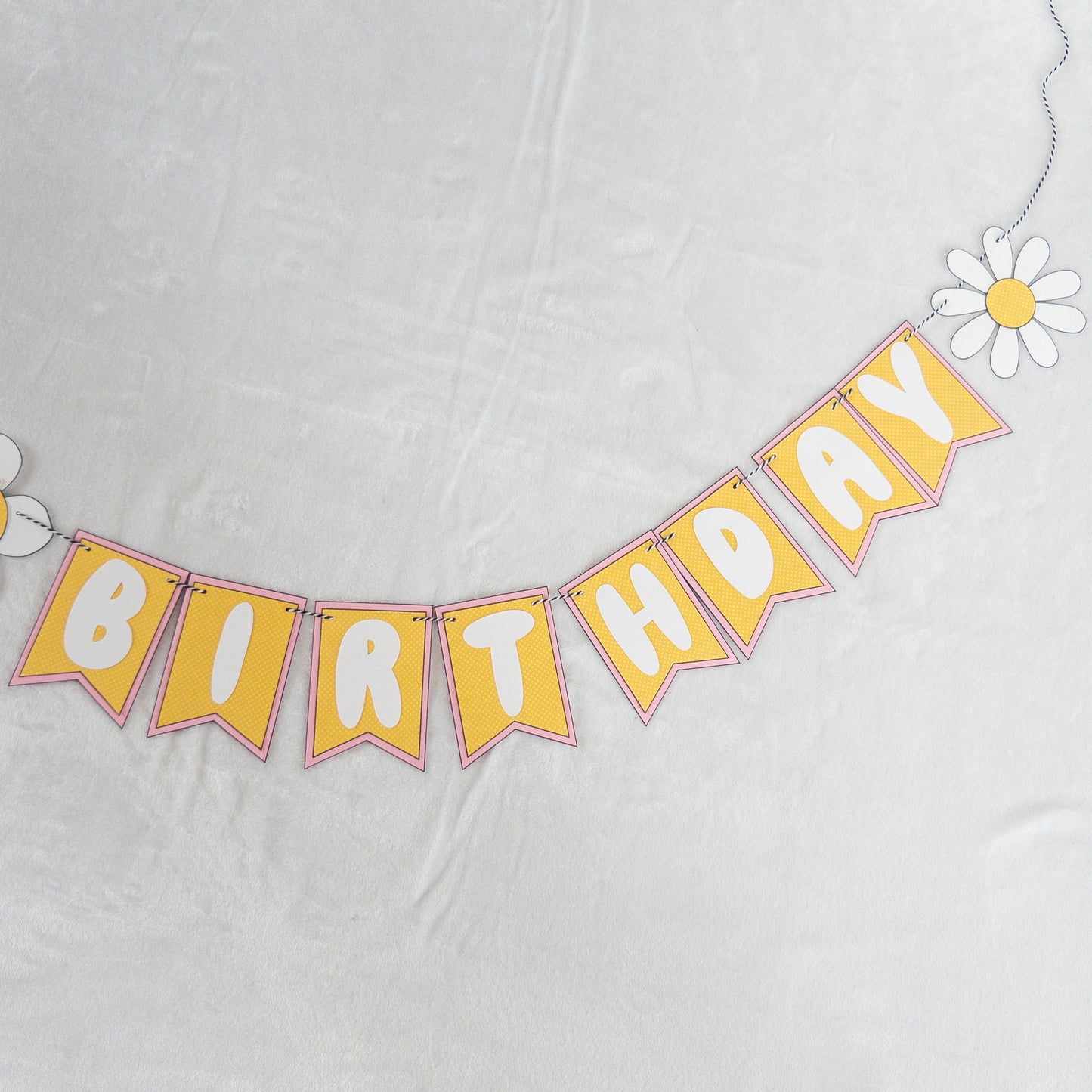 Daisy Theme Birthday Party Banner