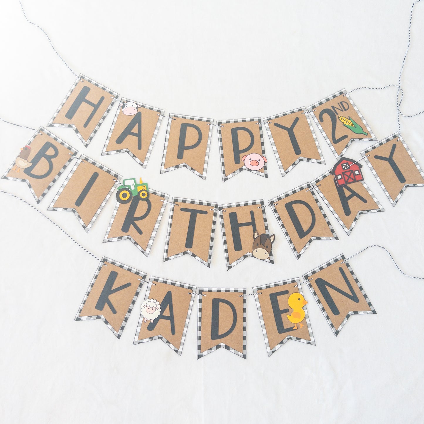 Farm Themed Birthday Banner