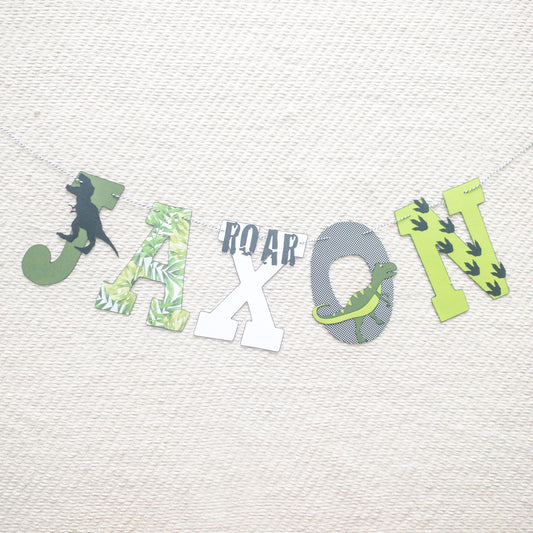 Three Rex Dinosaur Custom Name Banner