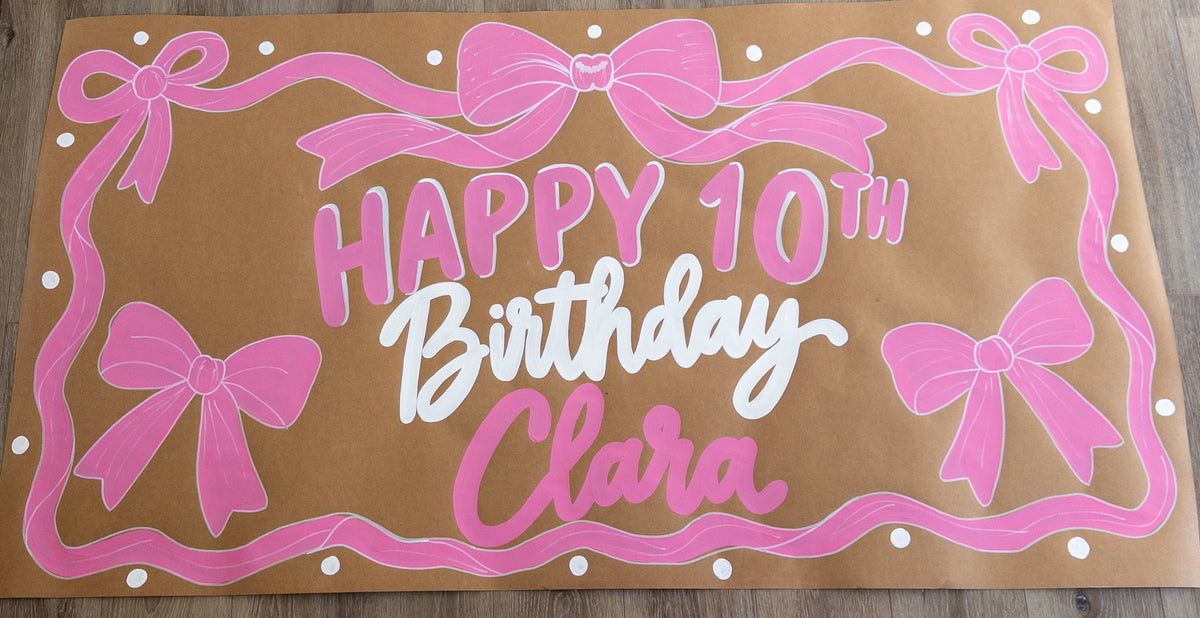 Custom Hand-Painted Kraft Paper Banner
