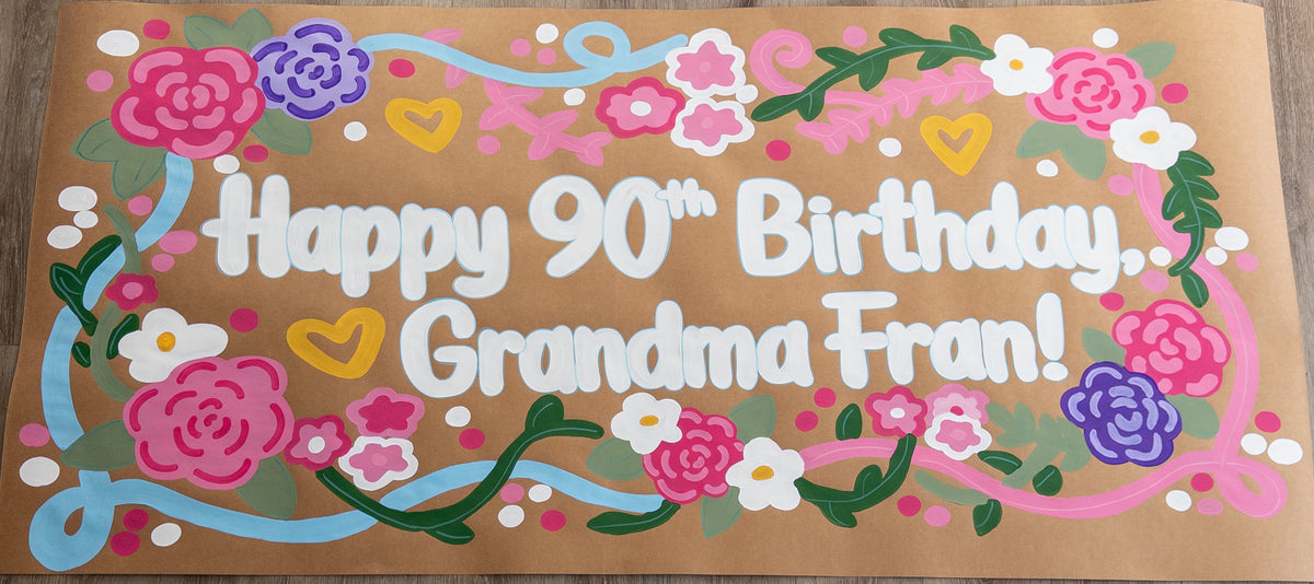Custom Hand-Painted Kraft Paper Banner