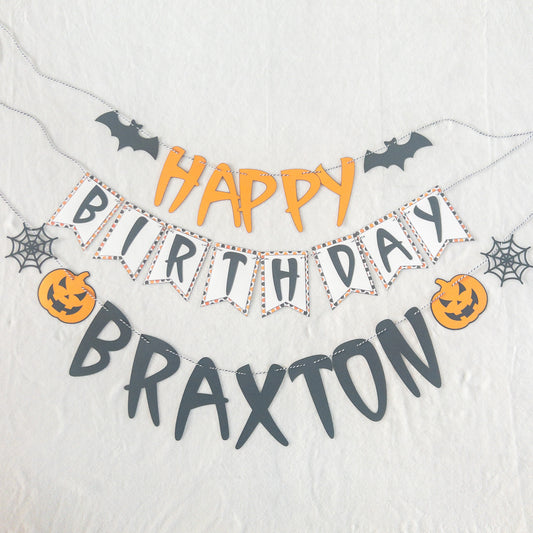 Halloween Themed Custom Happy Birthday Banner