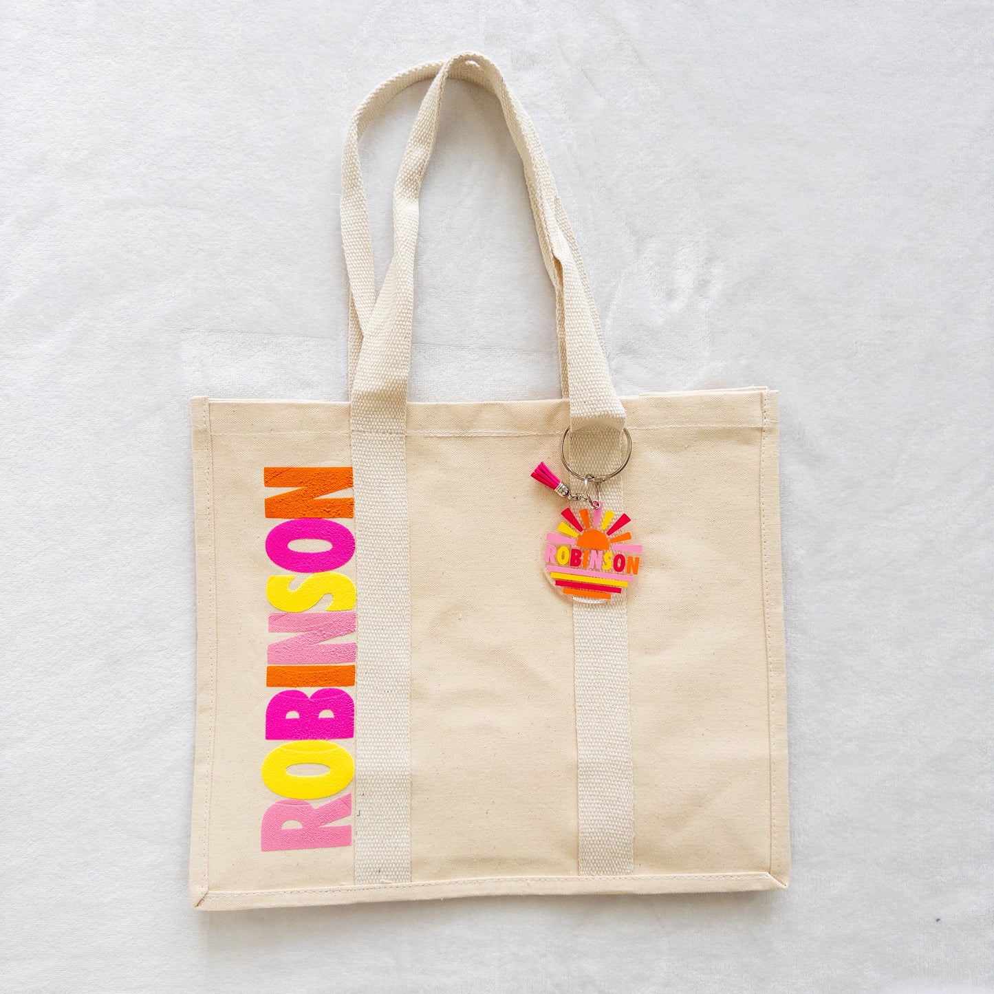 Personalized Beach Tote Keychain