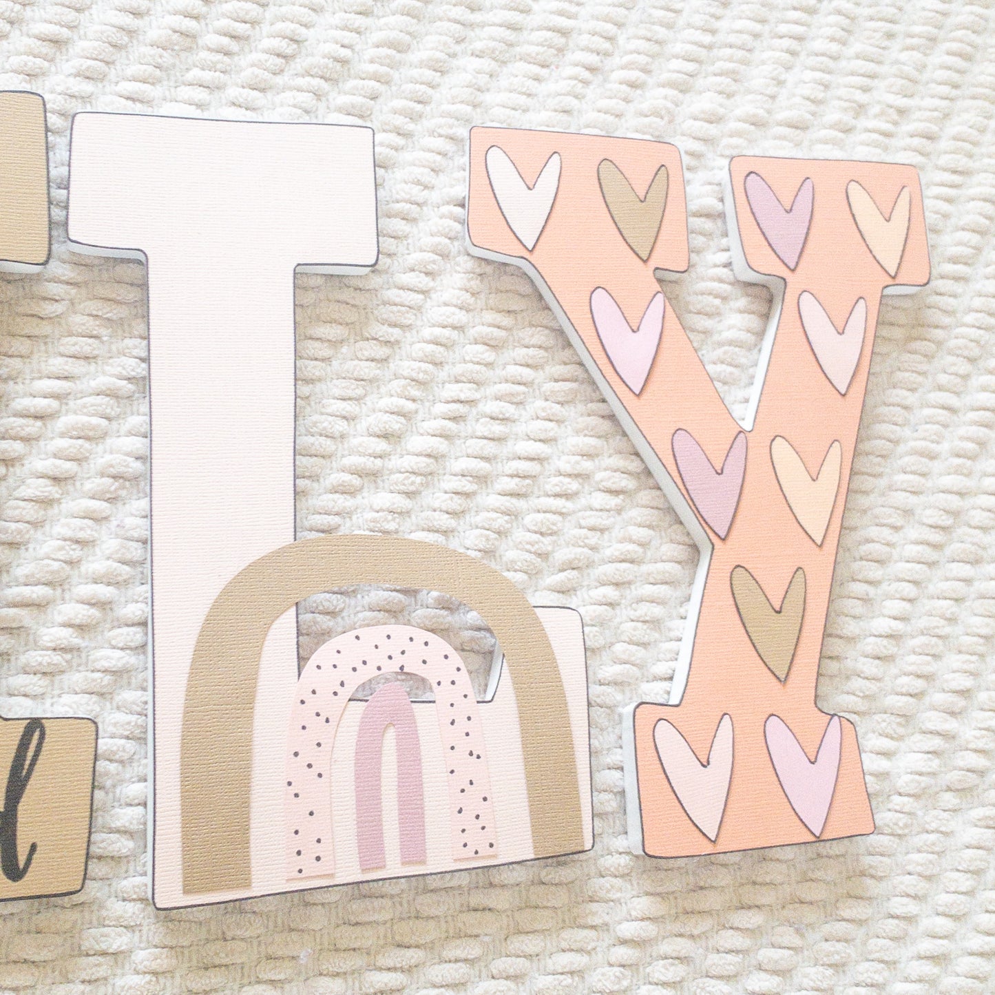 Boho Rainbow Nursery Custom Wood Letters