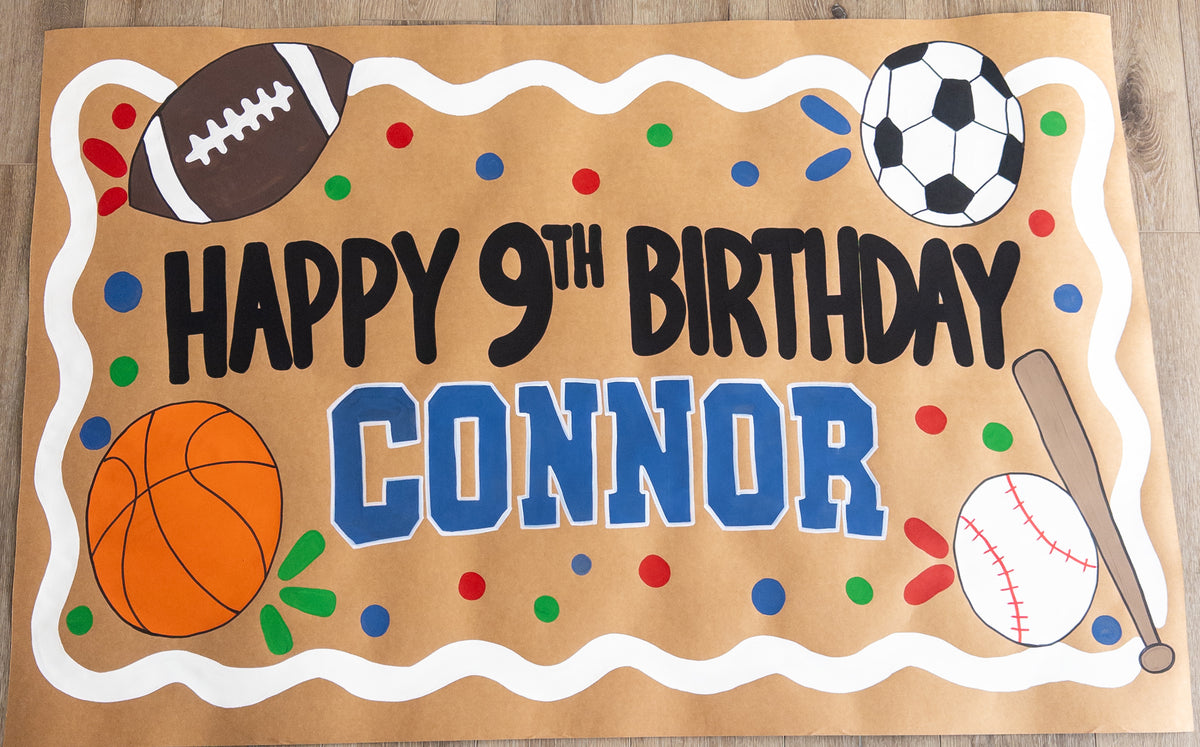 Custom Hand-Painted Kraft Paper Banner