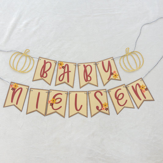 Falling in Love Fall Theme Baby Shower Banner