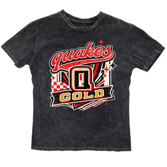 Vintage Washed Quakes Gold Tee