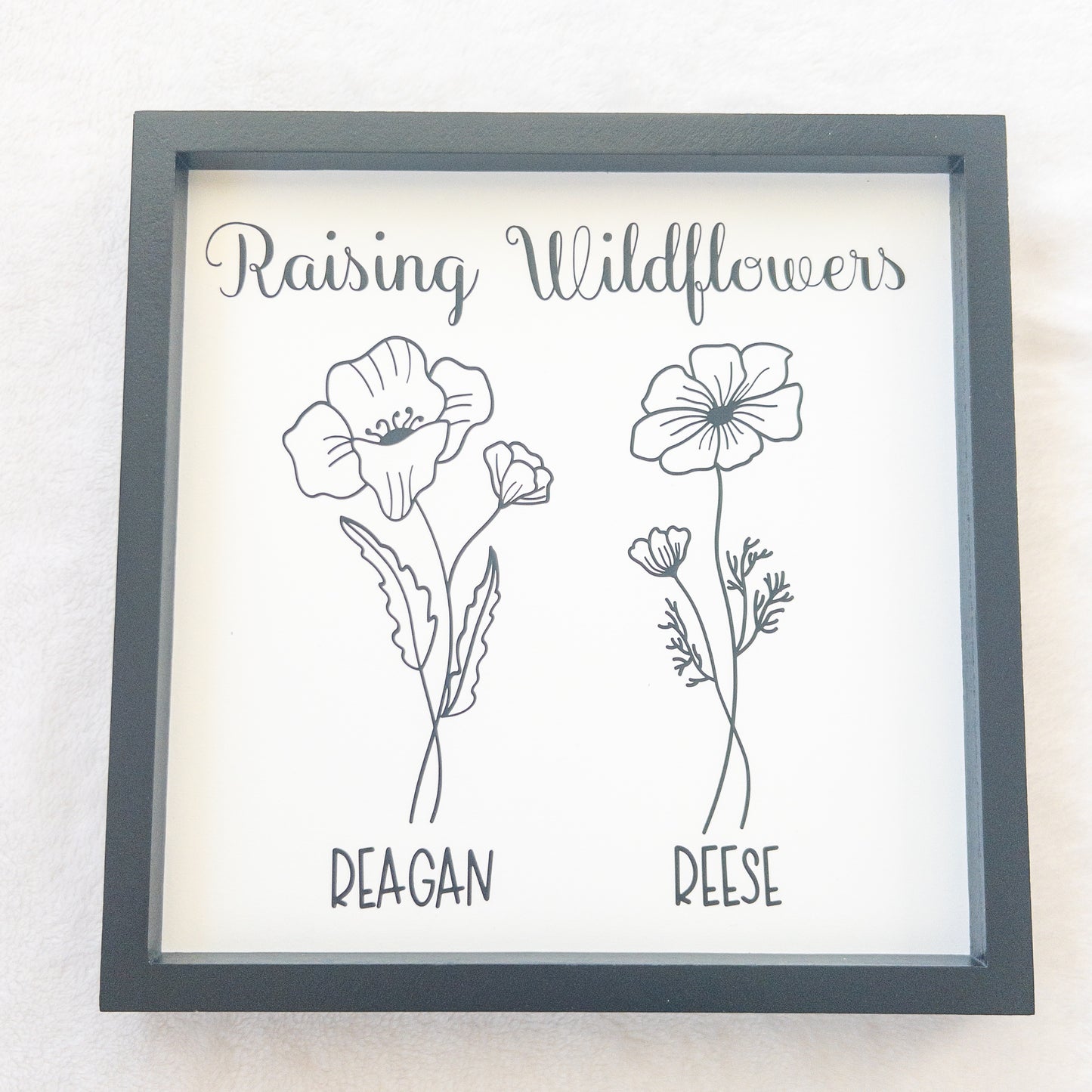 Birth Month Wildflower Personalized Wood Sign