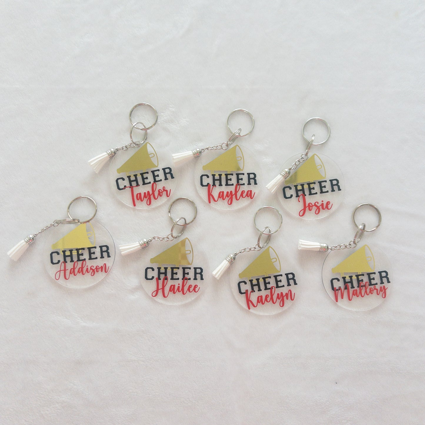 Personalized Cheer Name Keychain for Backpacks, Sports Bags, Luggage