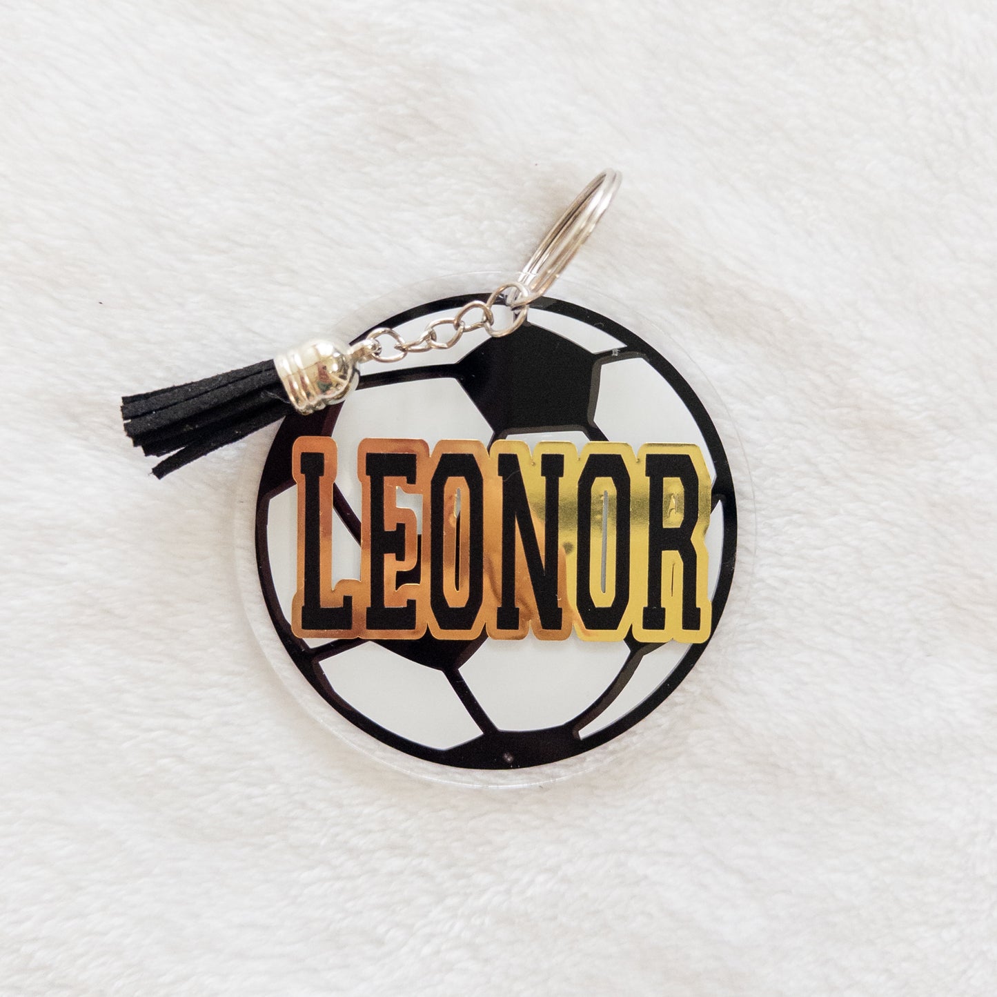 Personalized Soccer Name Keychain for Backpacks, Sports Bags, Luggage