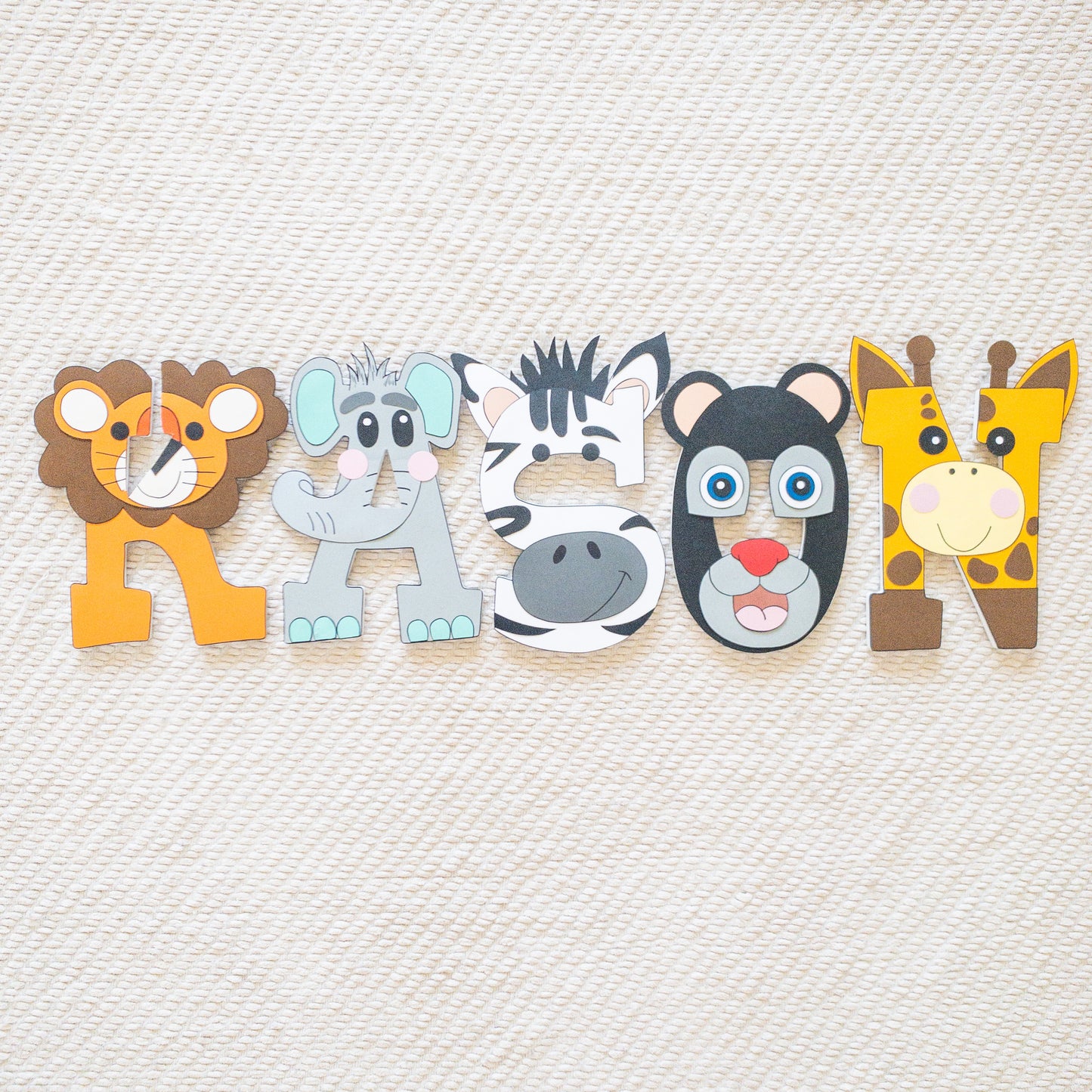 Zoo Safari Animal Custom Wood Letters