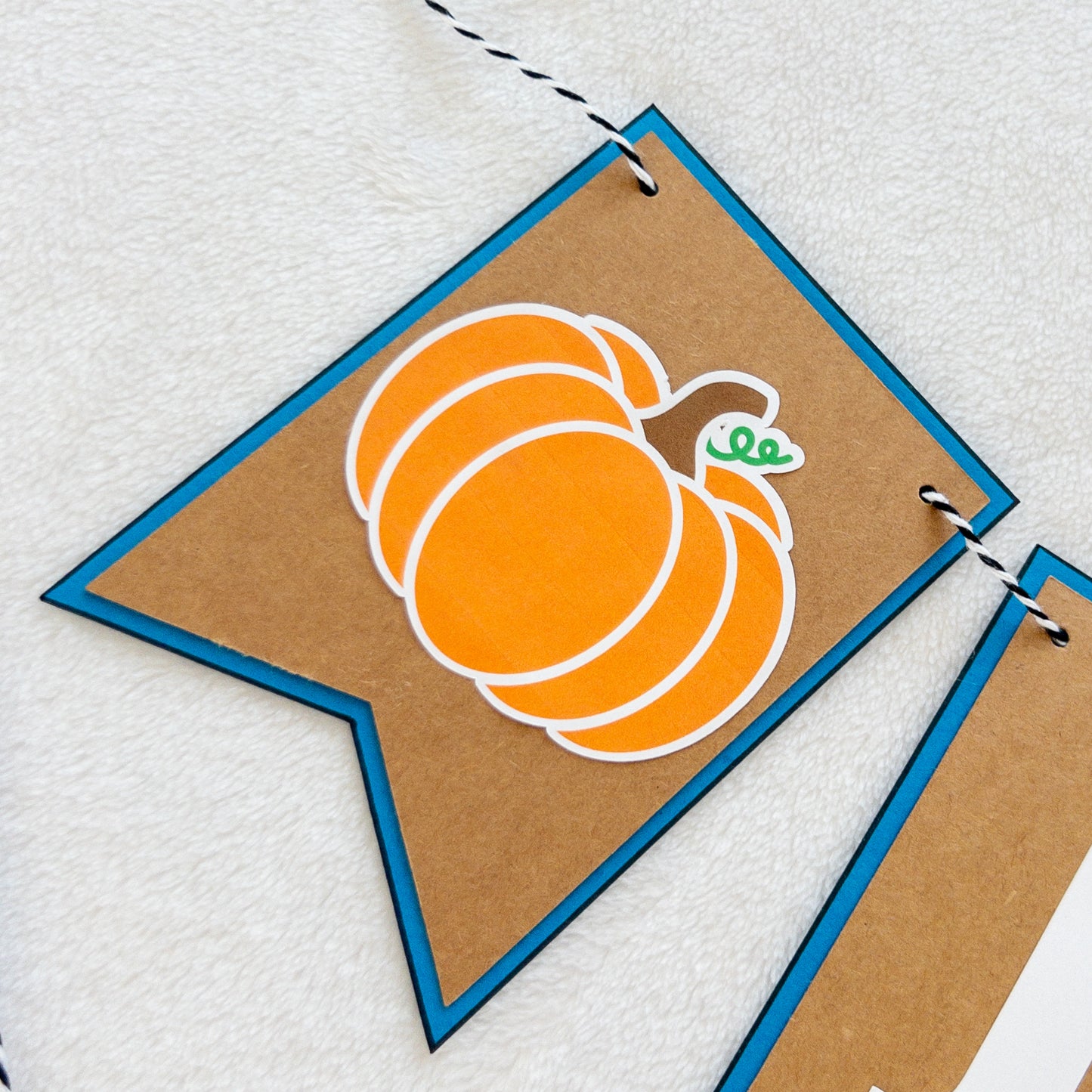 Pumpkin Blue Truck First Birthday Banner