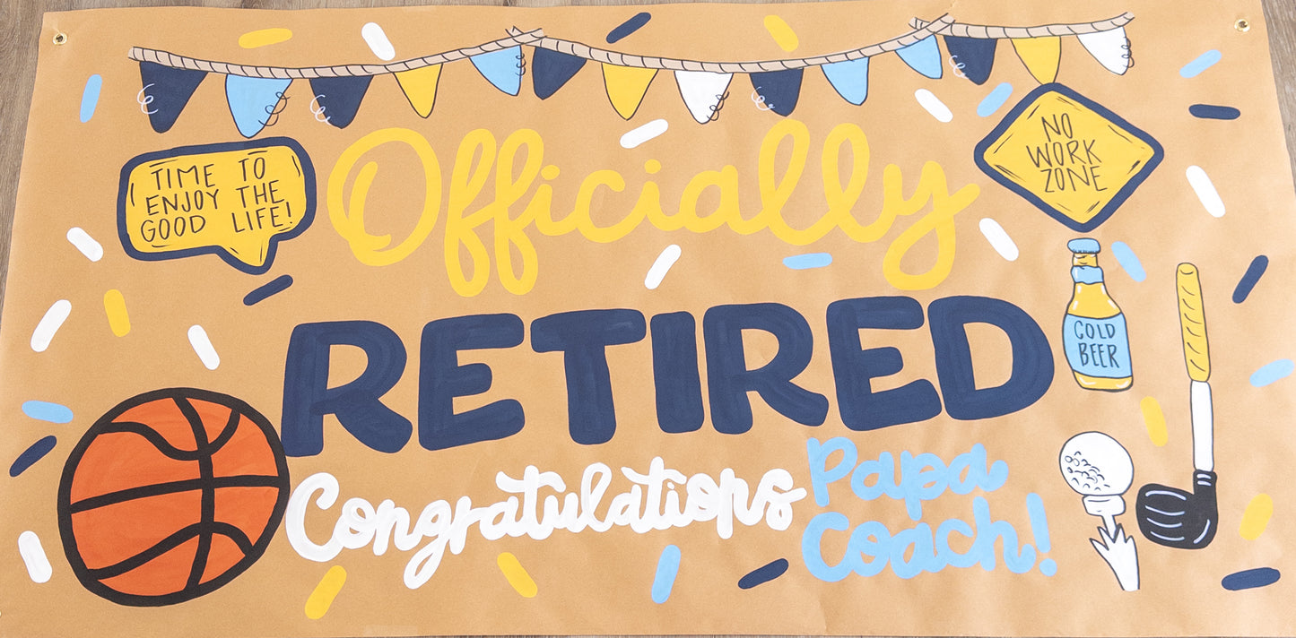 Custom Hand-Painted Kraft Paper Banner