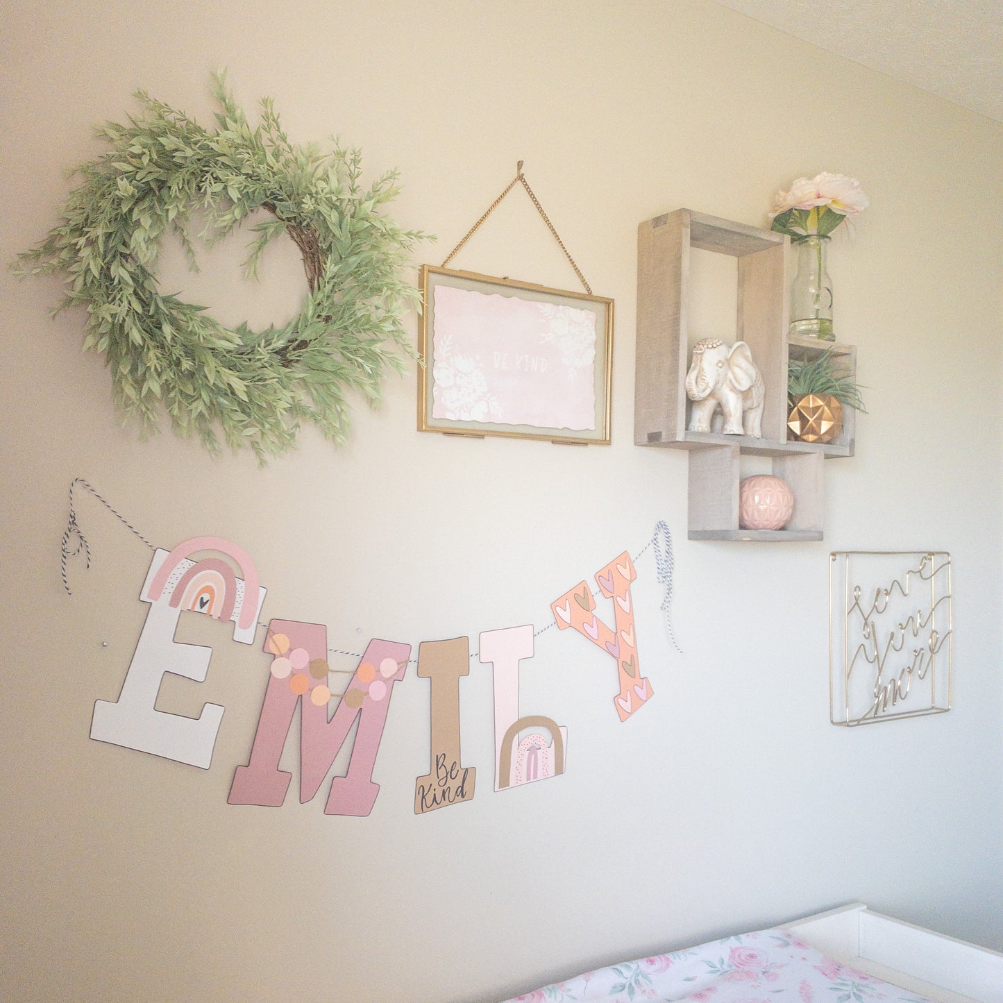 Boho Rainbow Custom Name Banner