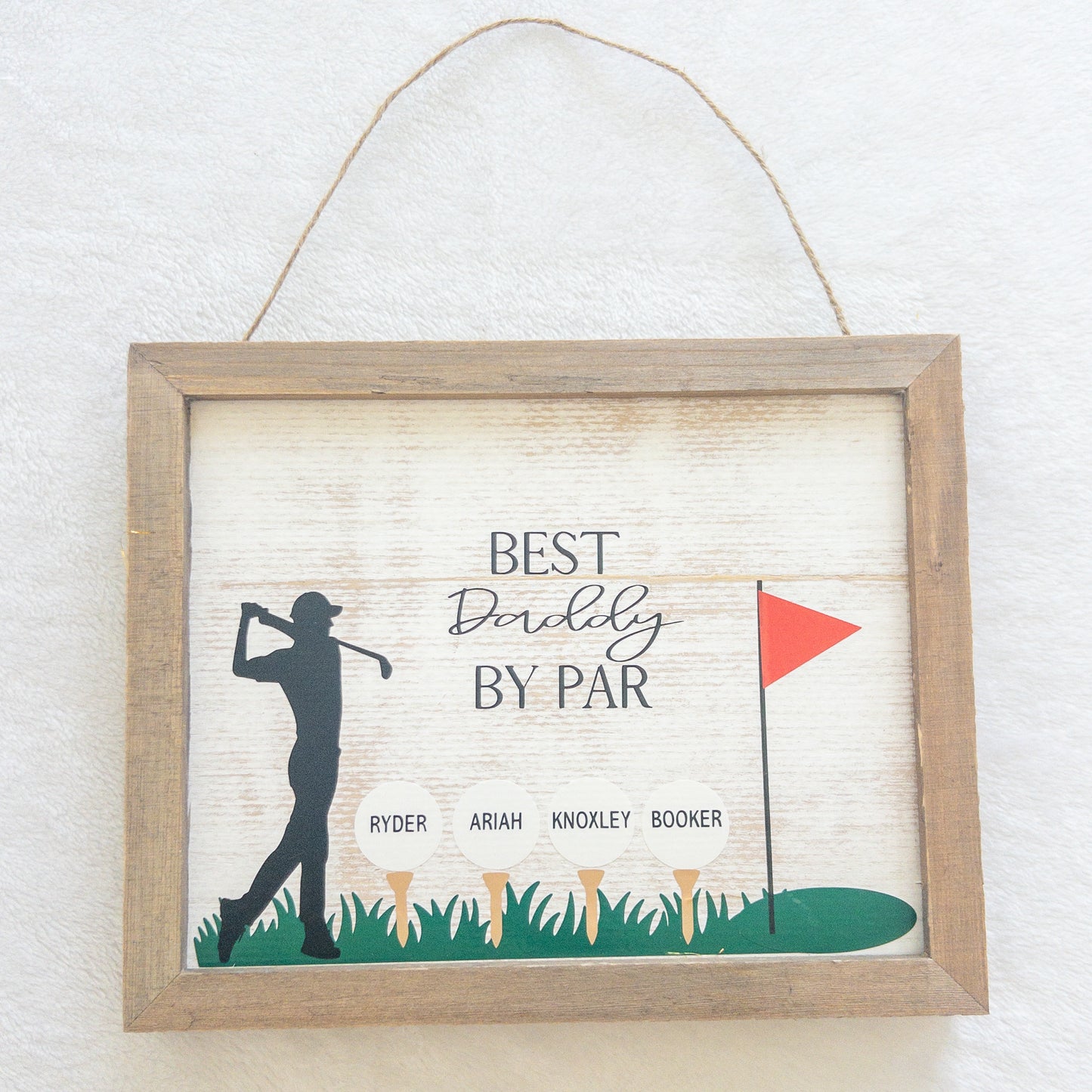 Personalized Best Grandpa Dad Papa by Par Golf Wood Sign