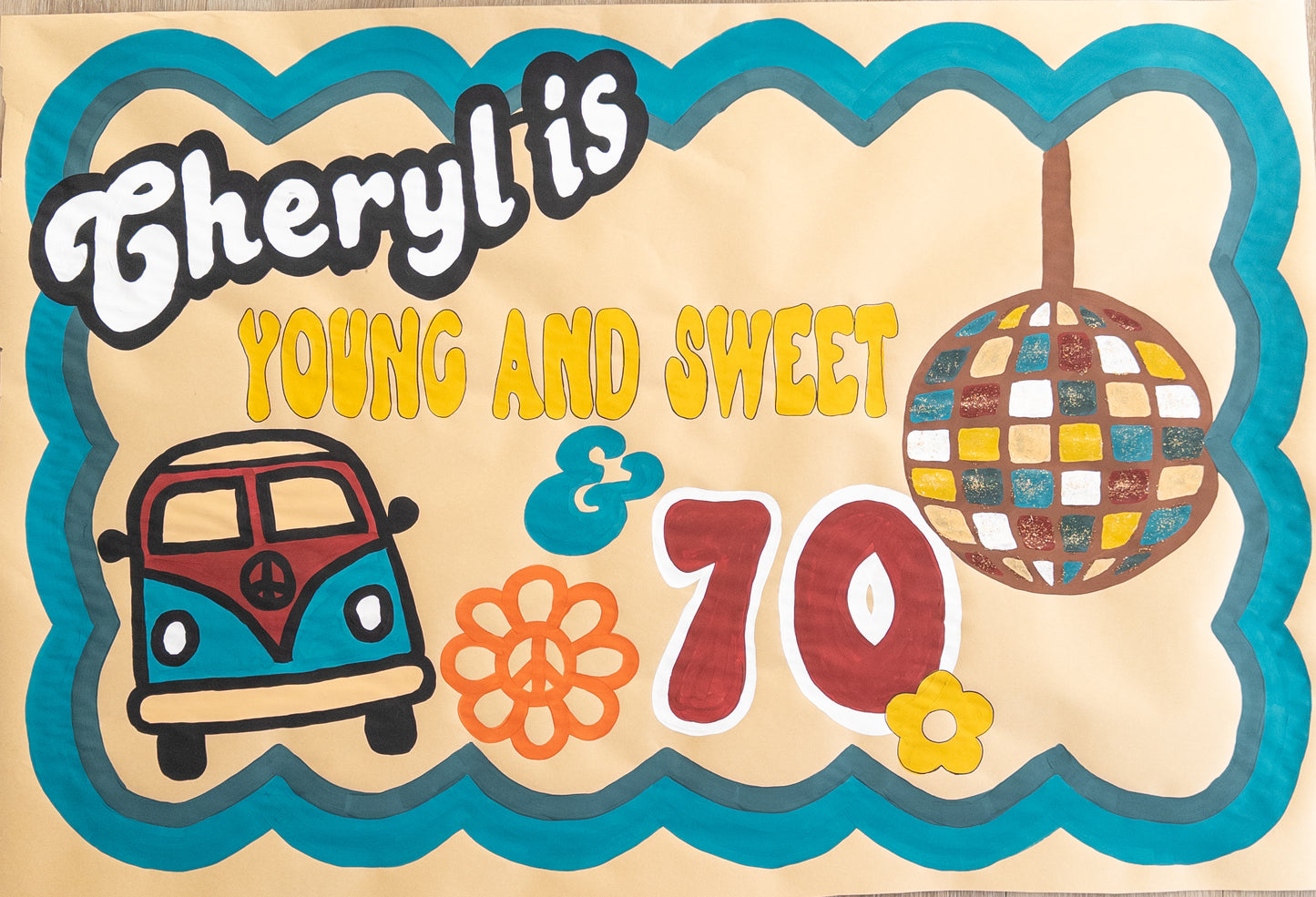 Custom Hand-Painted Kraft Paper Banner