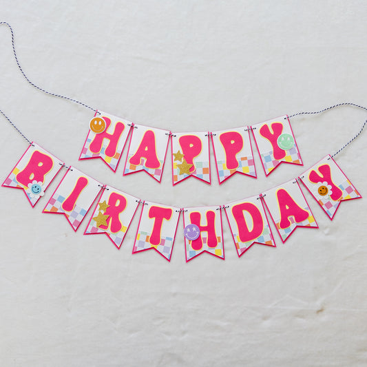 One Happy Baby First Birthday Banner – Retro-Inspired Party Decor