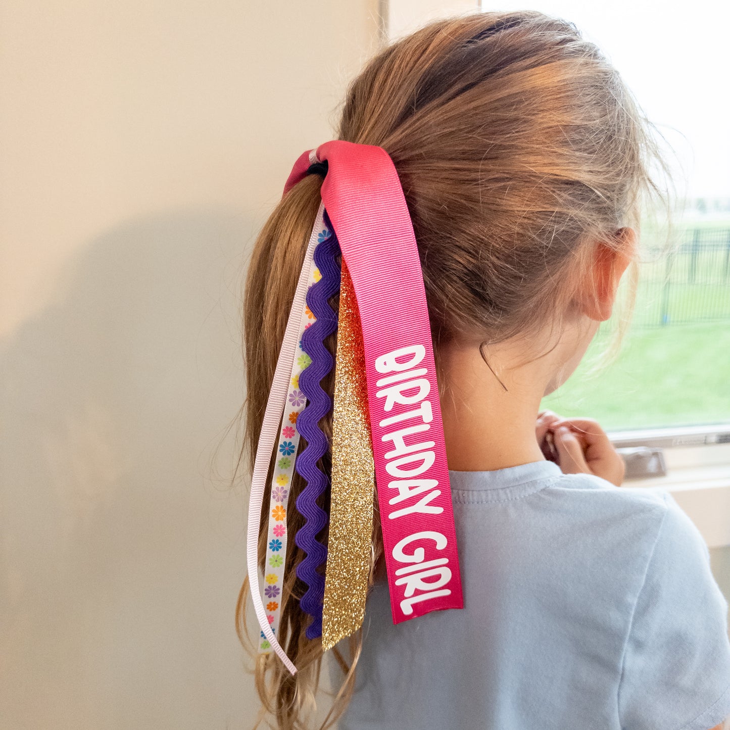 Birthday Girl Ribbon Ponytail Streamer