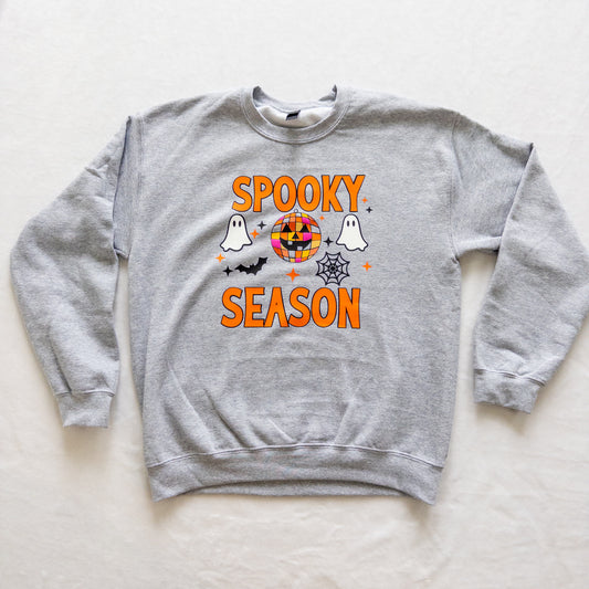 Spooky Season Halloween Sweatshirt – disco pumpkin design