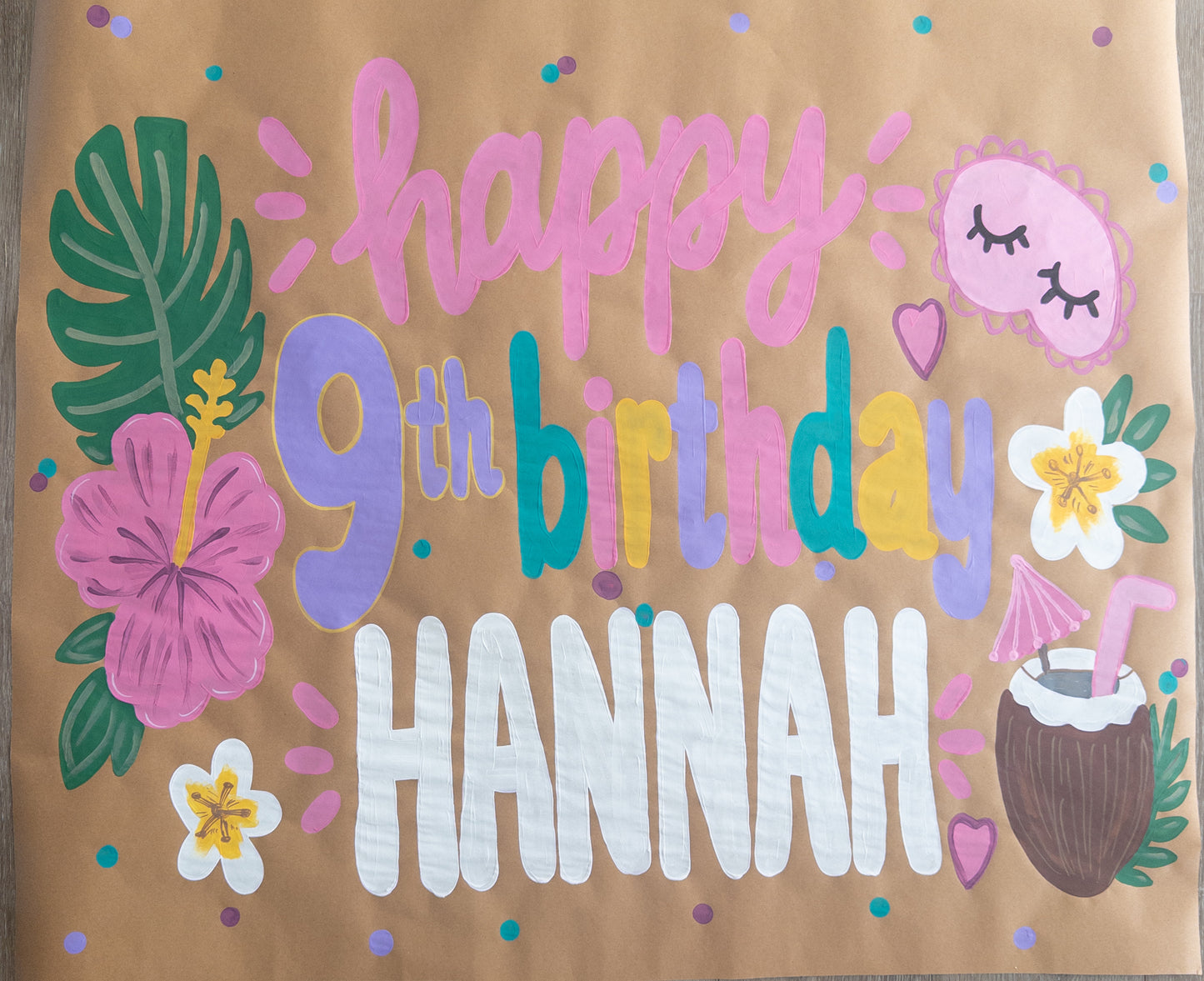 Custom Hand-Painted Kraft Paper Banner