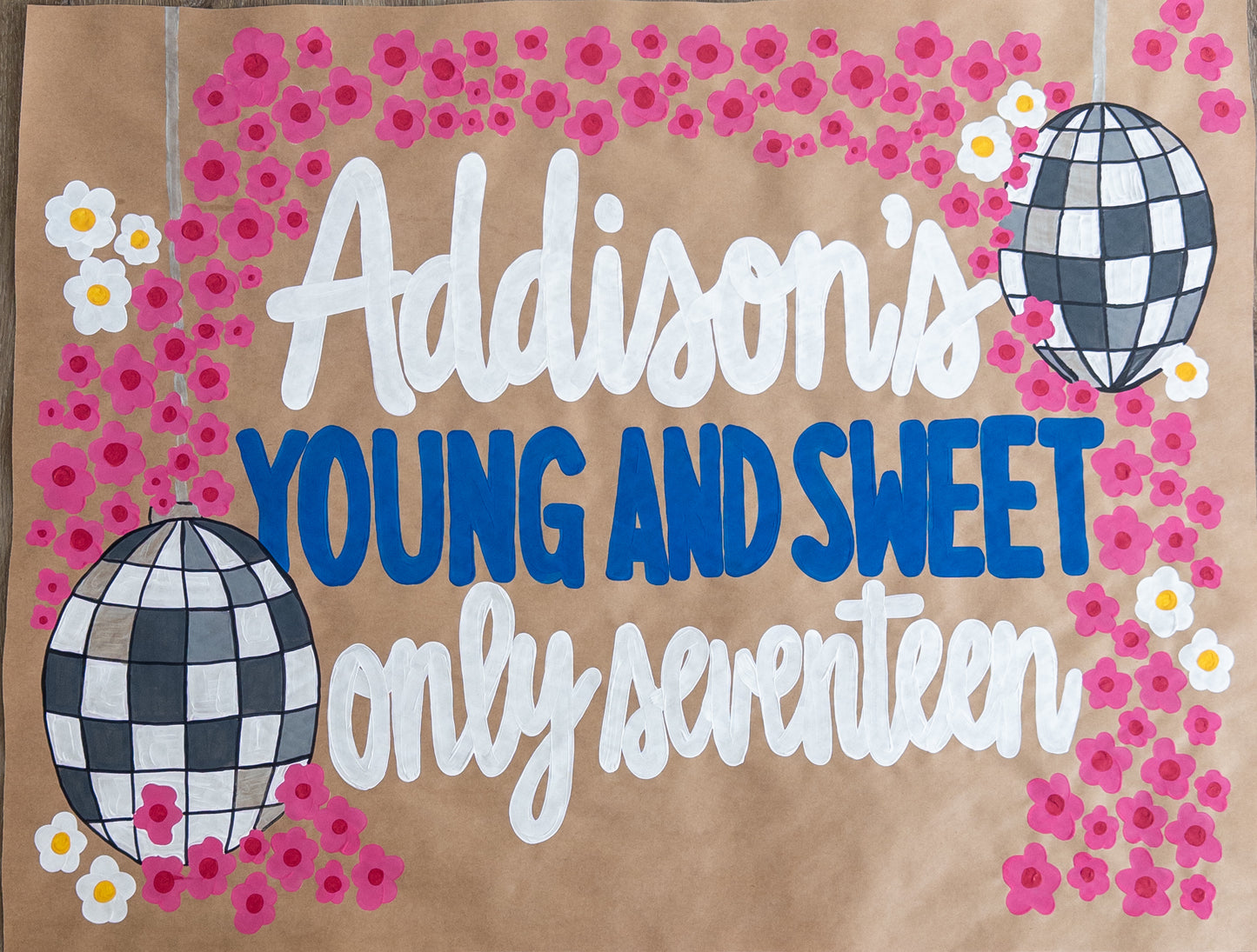 Custom Hand-Painted Kraft Paper Banner