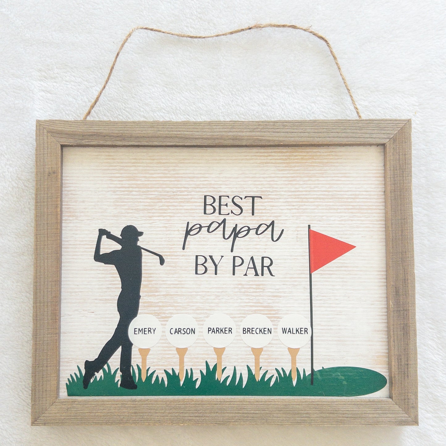 Personalized Best Grandpa Dad Papa by Par Golf Wood Sign