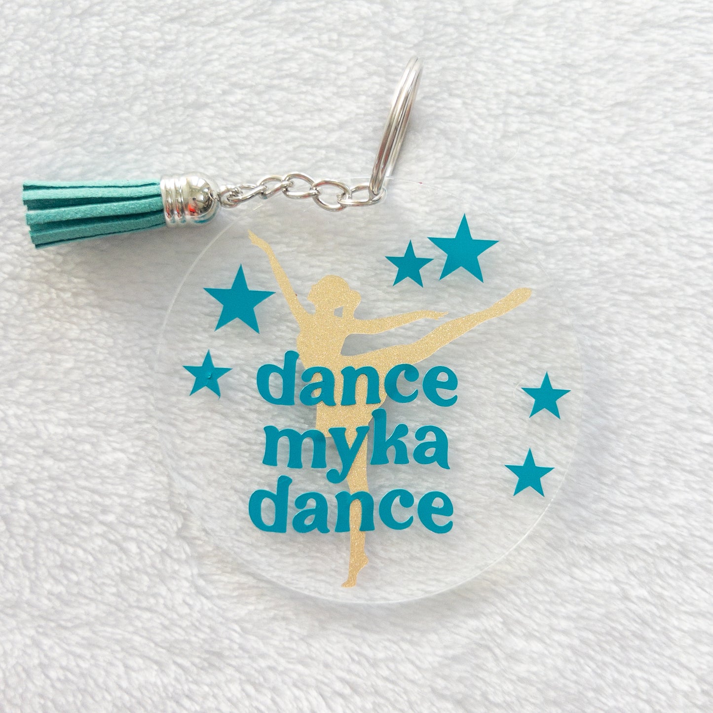 Personalized Dance Name Keychain for Backpacks, Sports Bags, Luggage