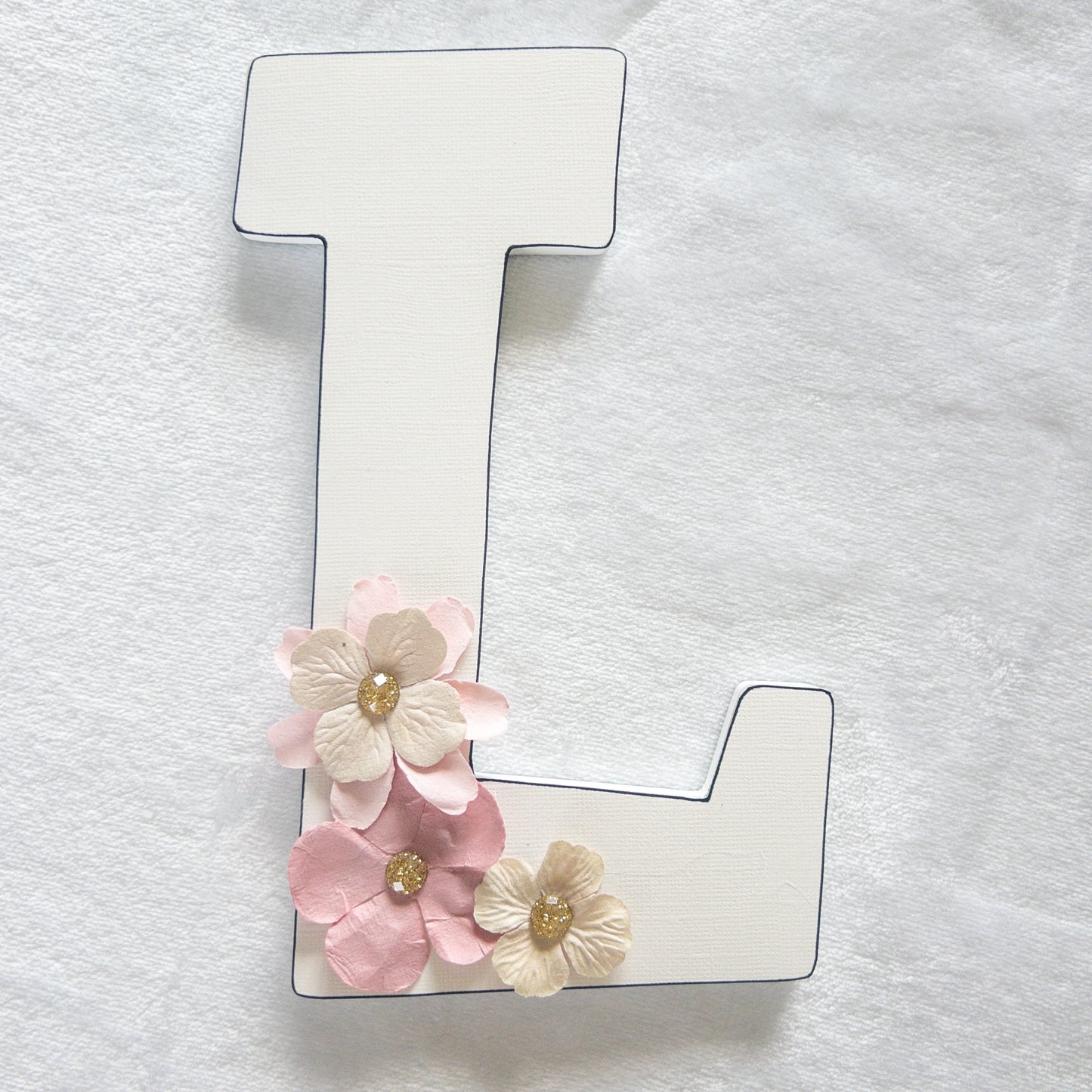 Green Pink and Gold Butterfly Custom Wood Letters