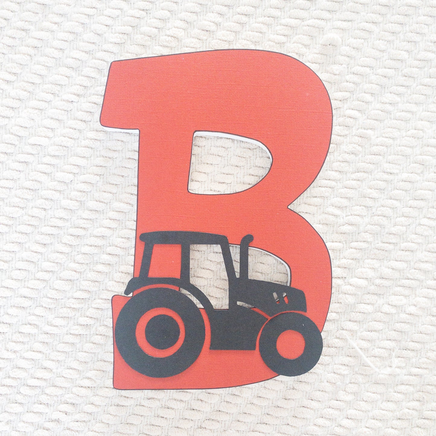 Red Tractor Cow Print Farmer Custom Wood Letters