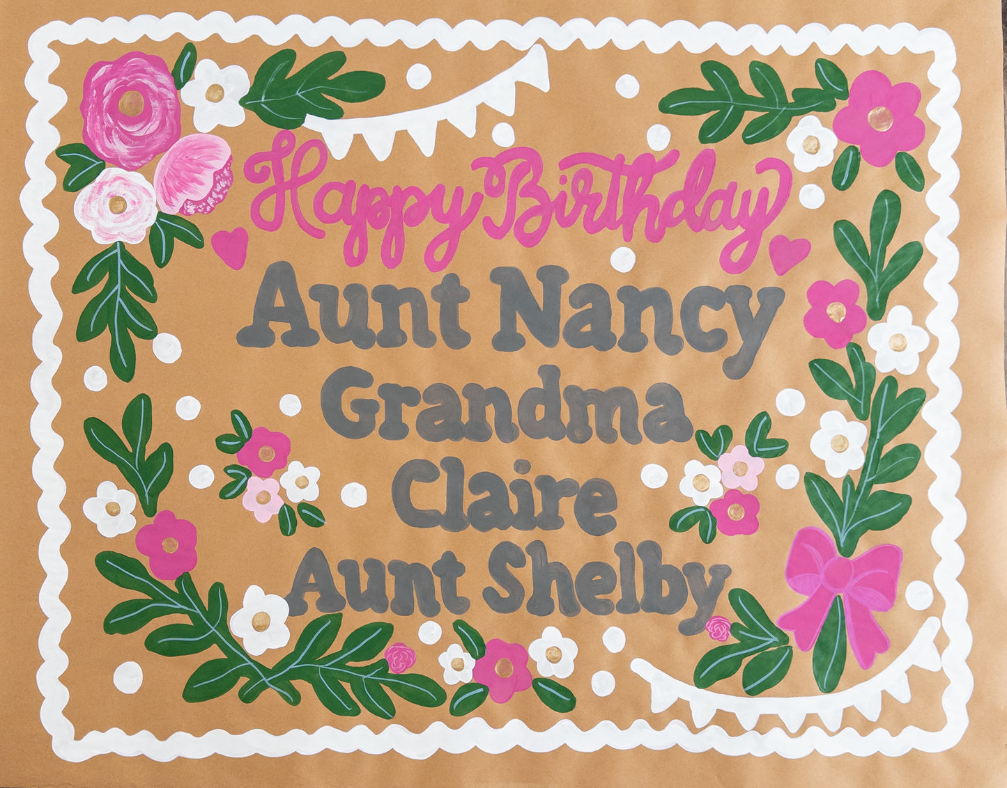 Custom Hand-Painted Kraft Paper Banner