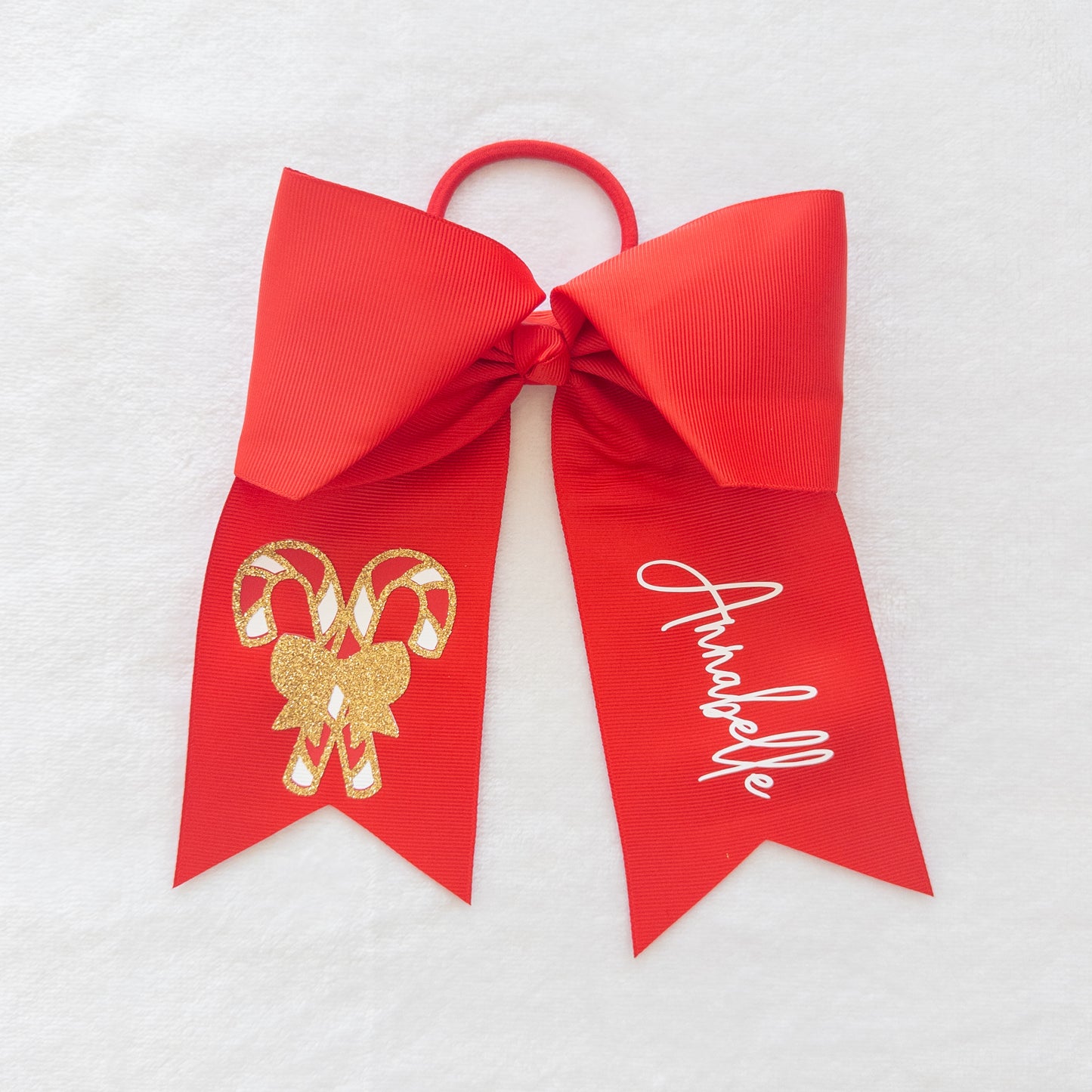 Personalized Christmas Hair Bow – Custom Name Holiday Accessory