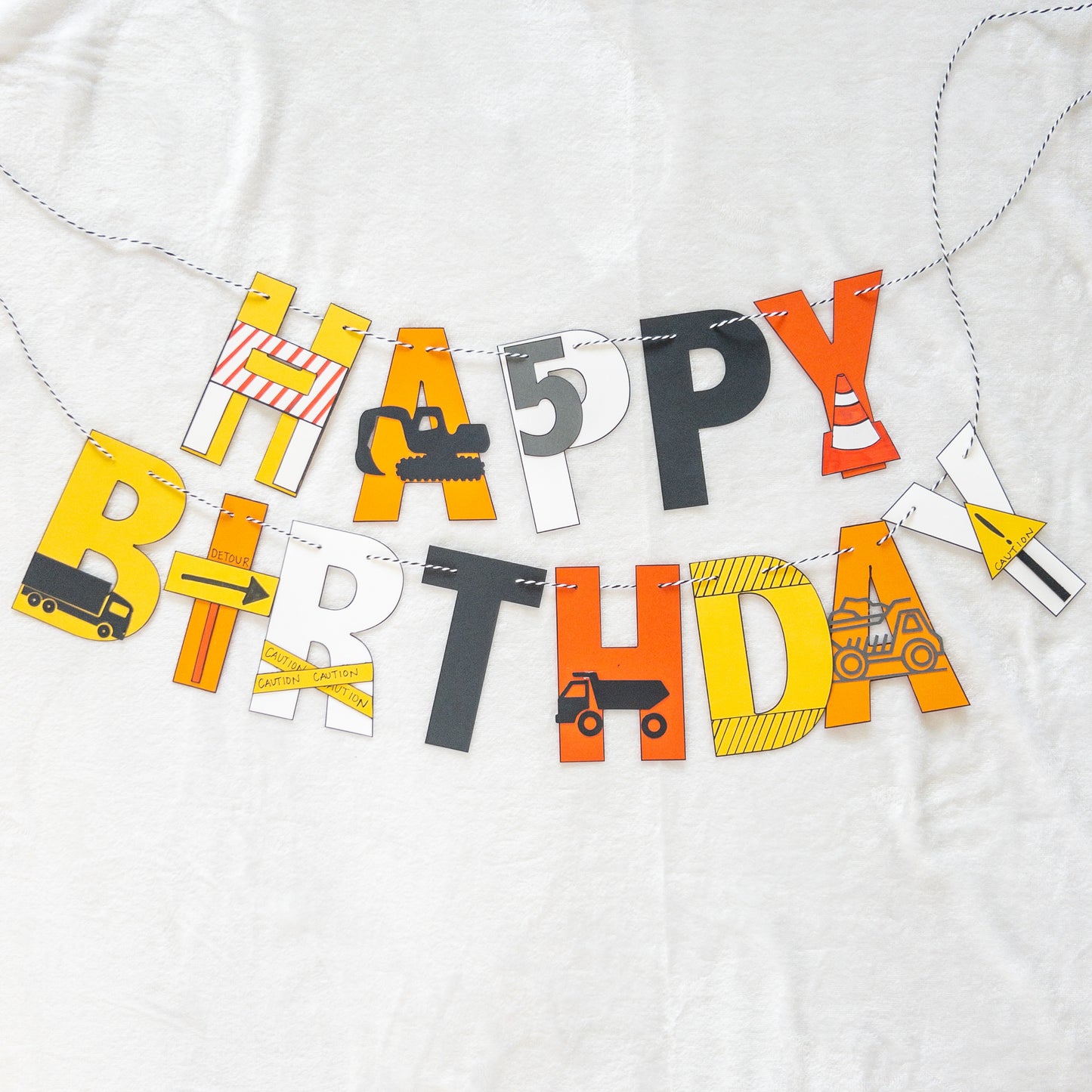 Construction Custom Happy Birthday Banner