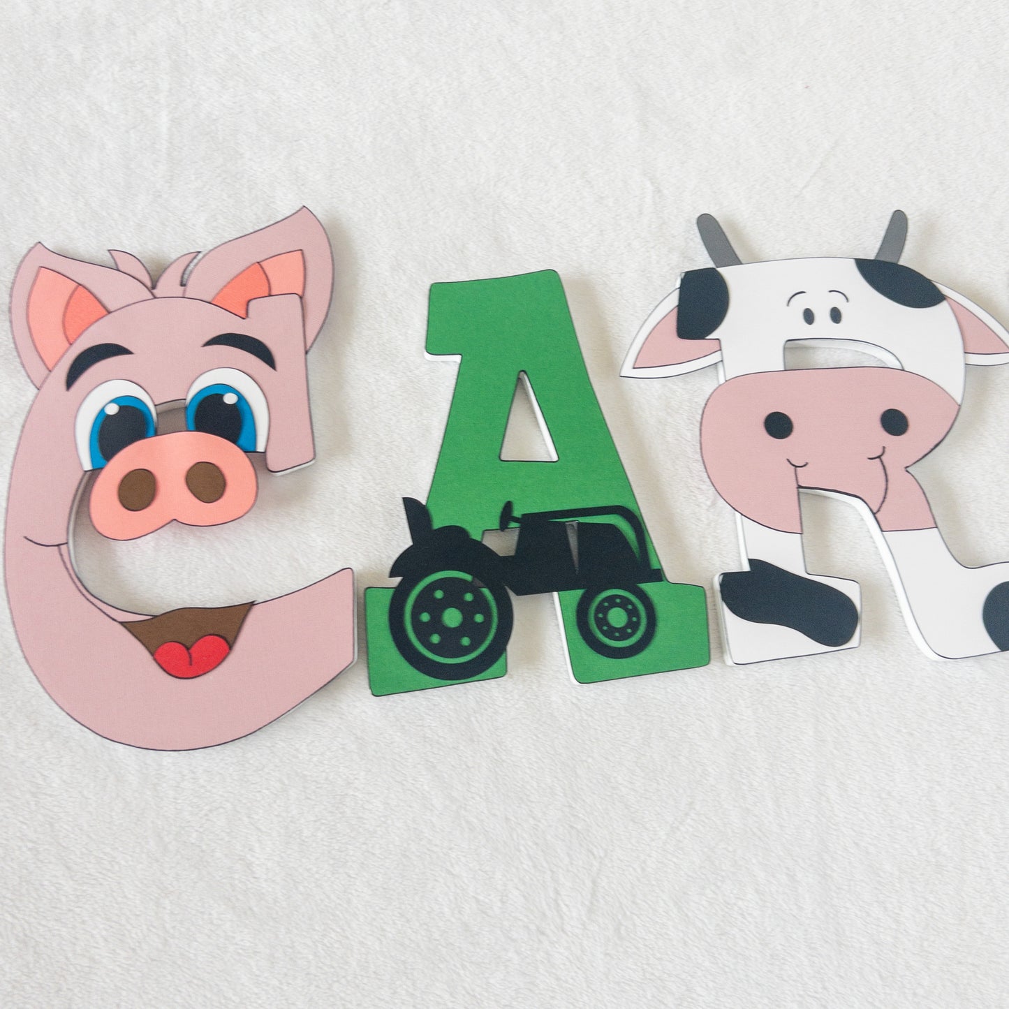 Farmer Tractor Animals Custom Wood Letters