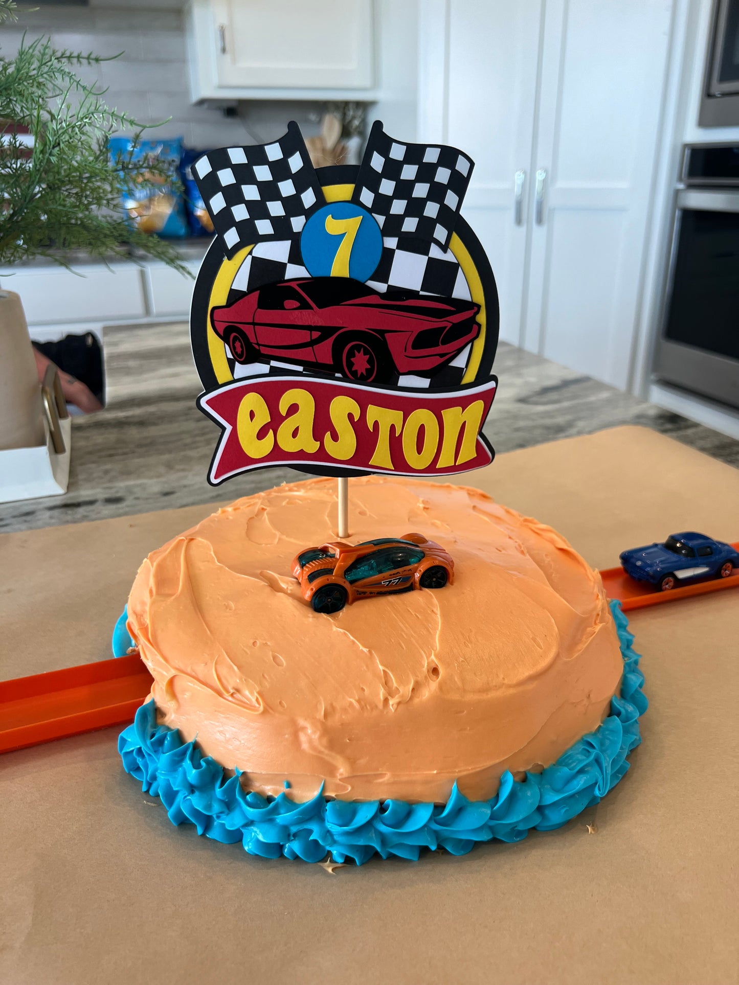 Race Car Birthday Cake Topper