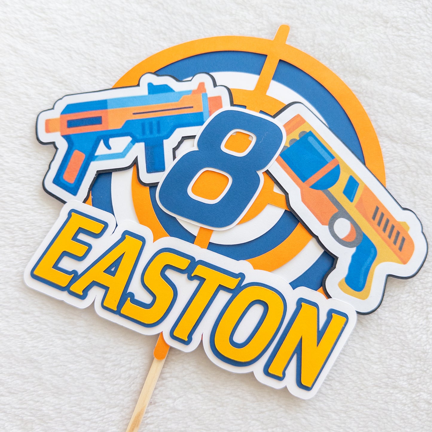 Foam Dart Birthday Cake Topper – Personalized & Festive!