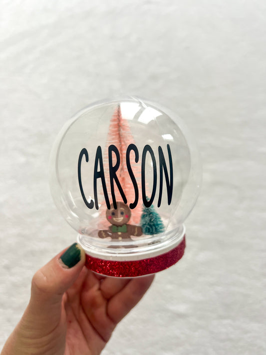 Personalized Snow Globe Gift Card Holder