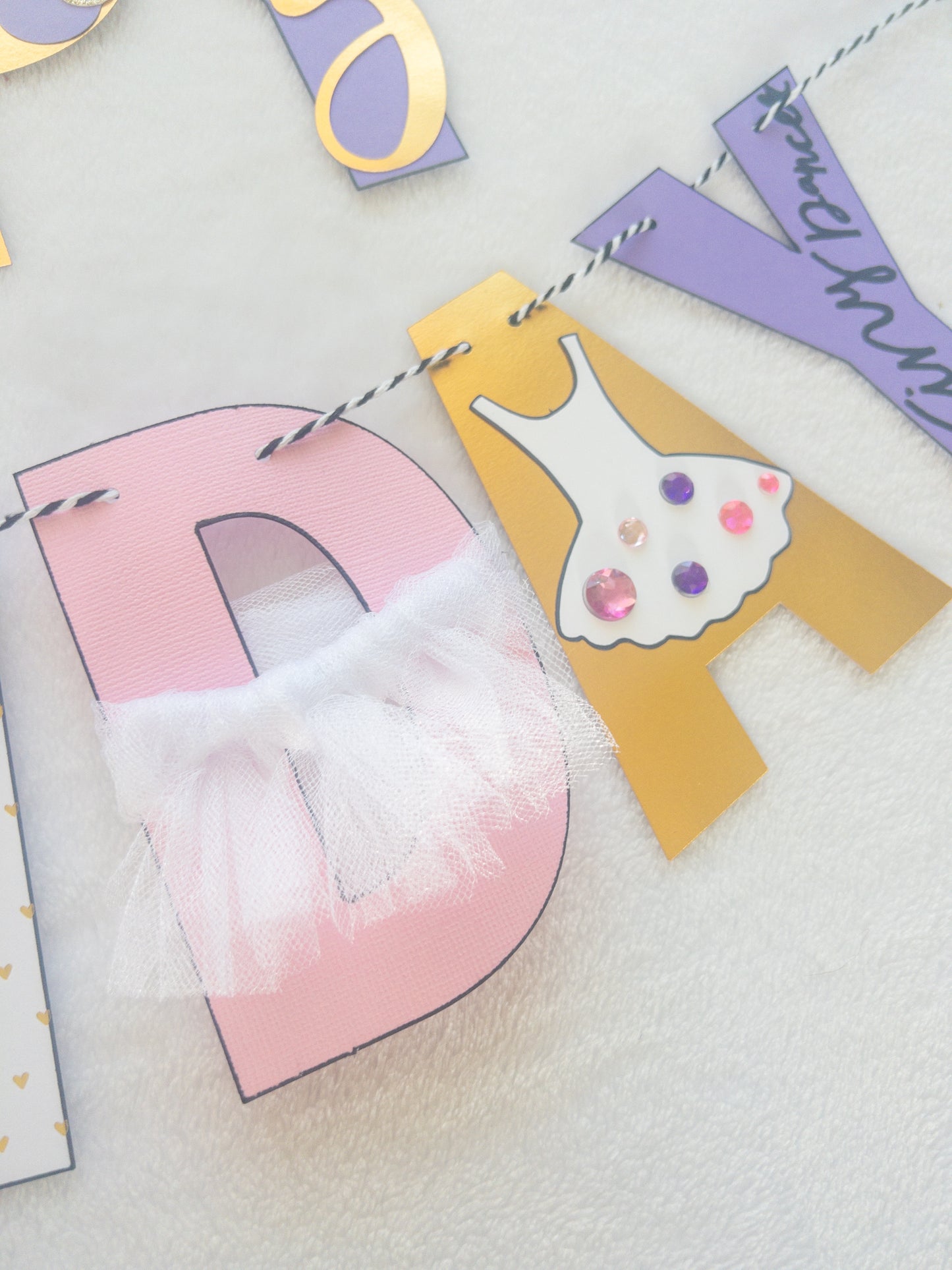 Ballerina Tiny Dancer Happy Birthday Banner