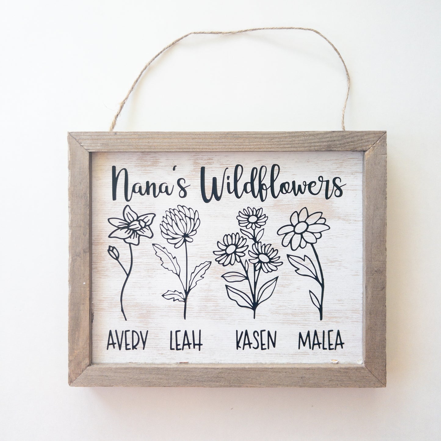 Birth Month Wildflower Personalized Wood Sign